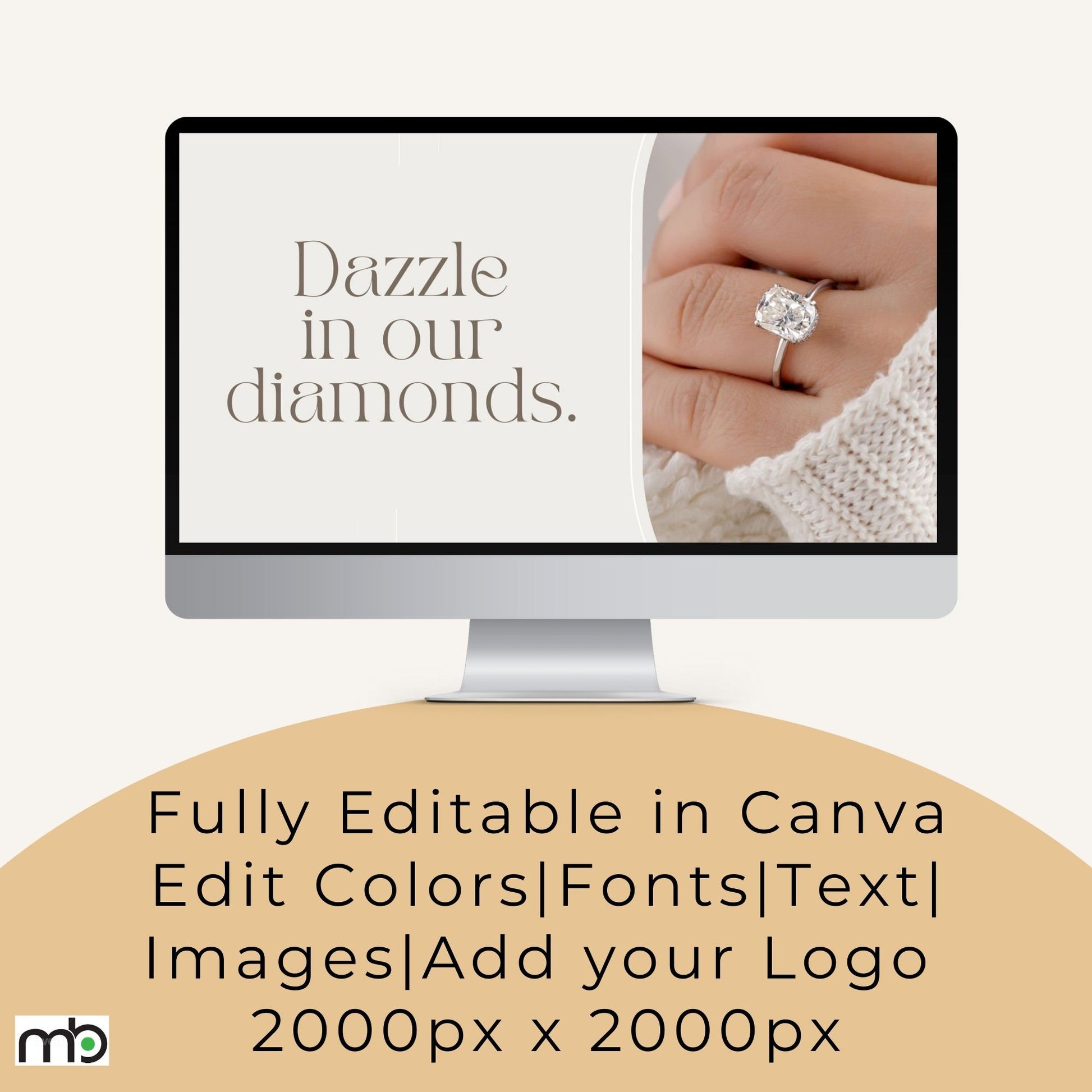 Social Media Templates for Jewelry Business, Social Media Templates for Jewellery Business, Jewelry Themed Canva Templates, Canva Templates