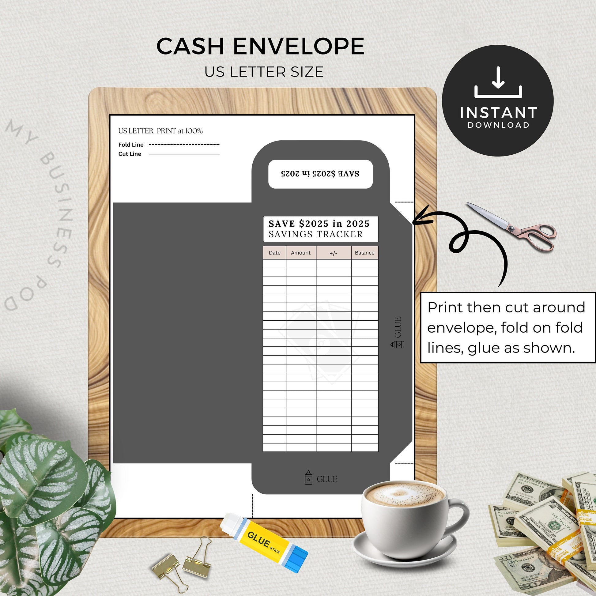 Printable Savings Tracker, Save 2025 in 2025, Financial Goals, Template, Saving Challenge Bundle, Organizer, Envelope, Goal, Money, Personal