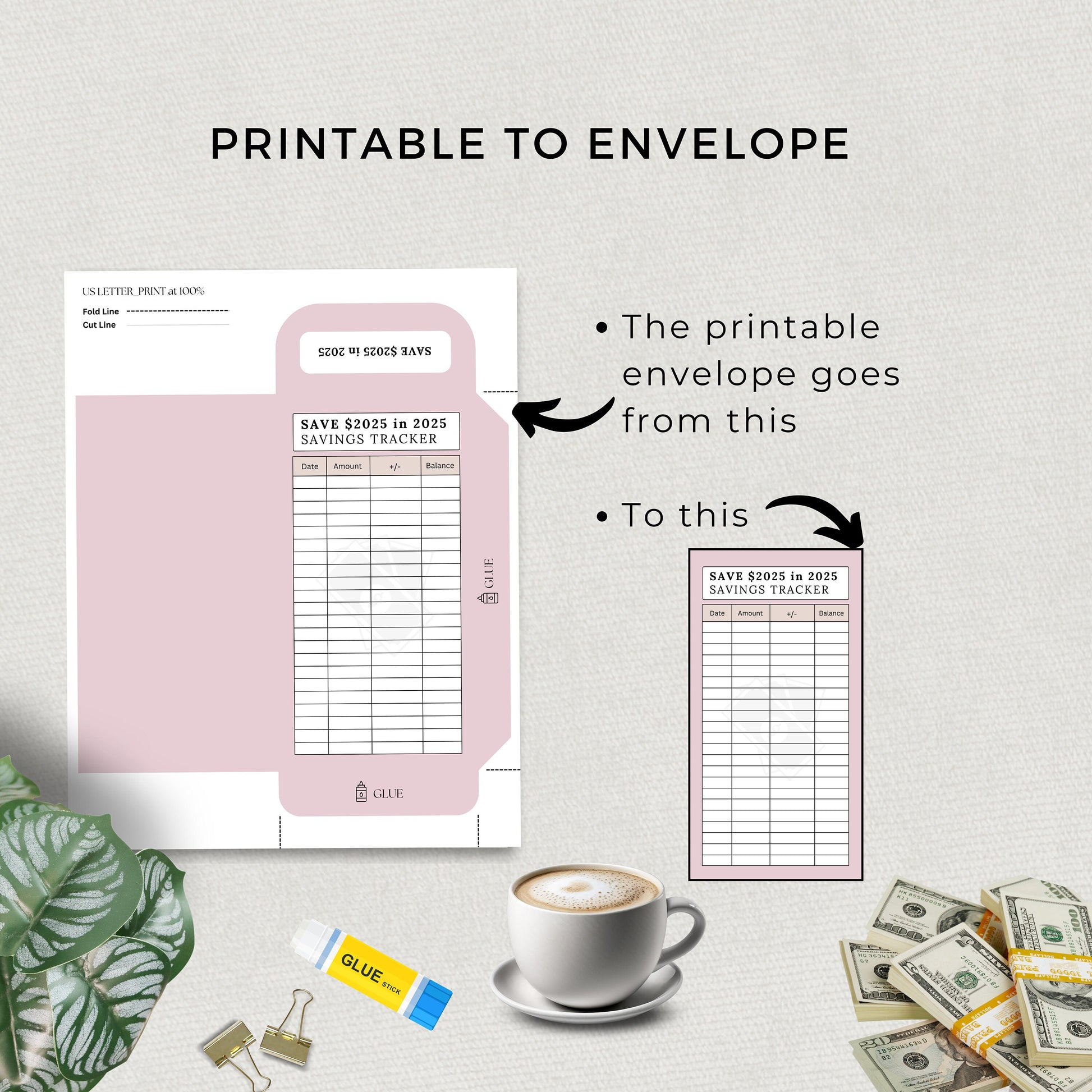 Printable Savings Tracker, Save 2025 in 2025, Financial Goals, Template, Saving Challenge Bundle, Organizer, Envelope, Goal, Money, Budget