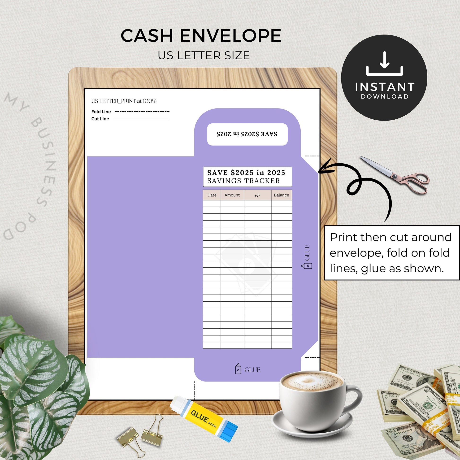 Printable Savings Tracker, Save 2025 in 2025, Financial Goals, Template, Saving Challenge Bundle, Organizer, Envelope, Goal, Money, Personal