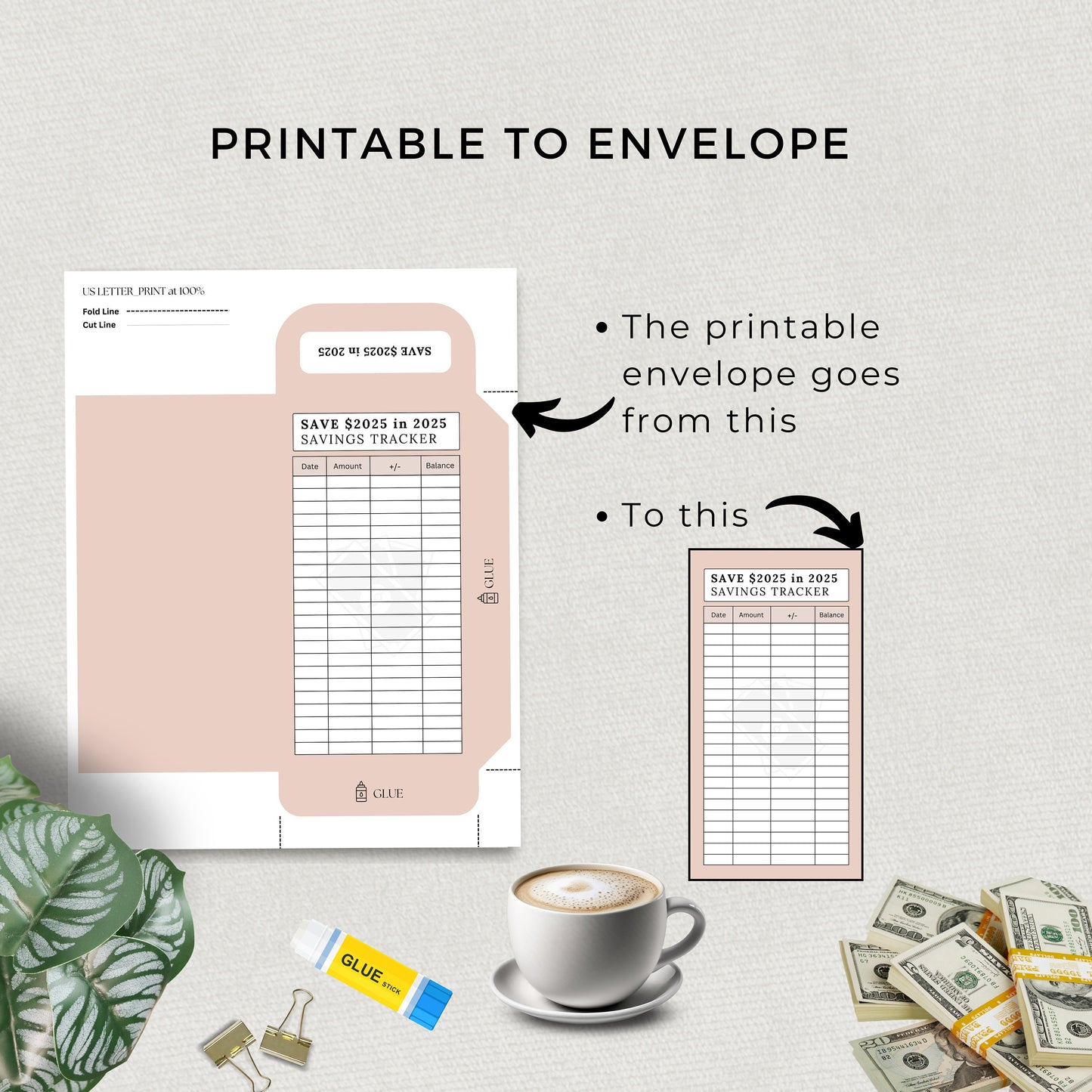 Printable Savings Tracker, Save 2025 in 2025, Financial Goals, Template, Saving Challenge Bundle, Organizer, Envelope, Goal, Money, Personal