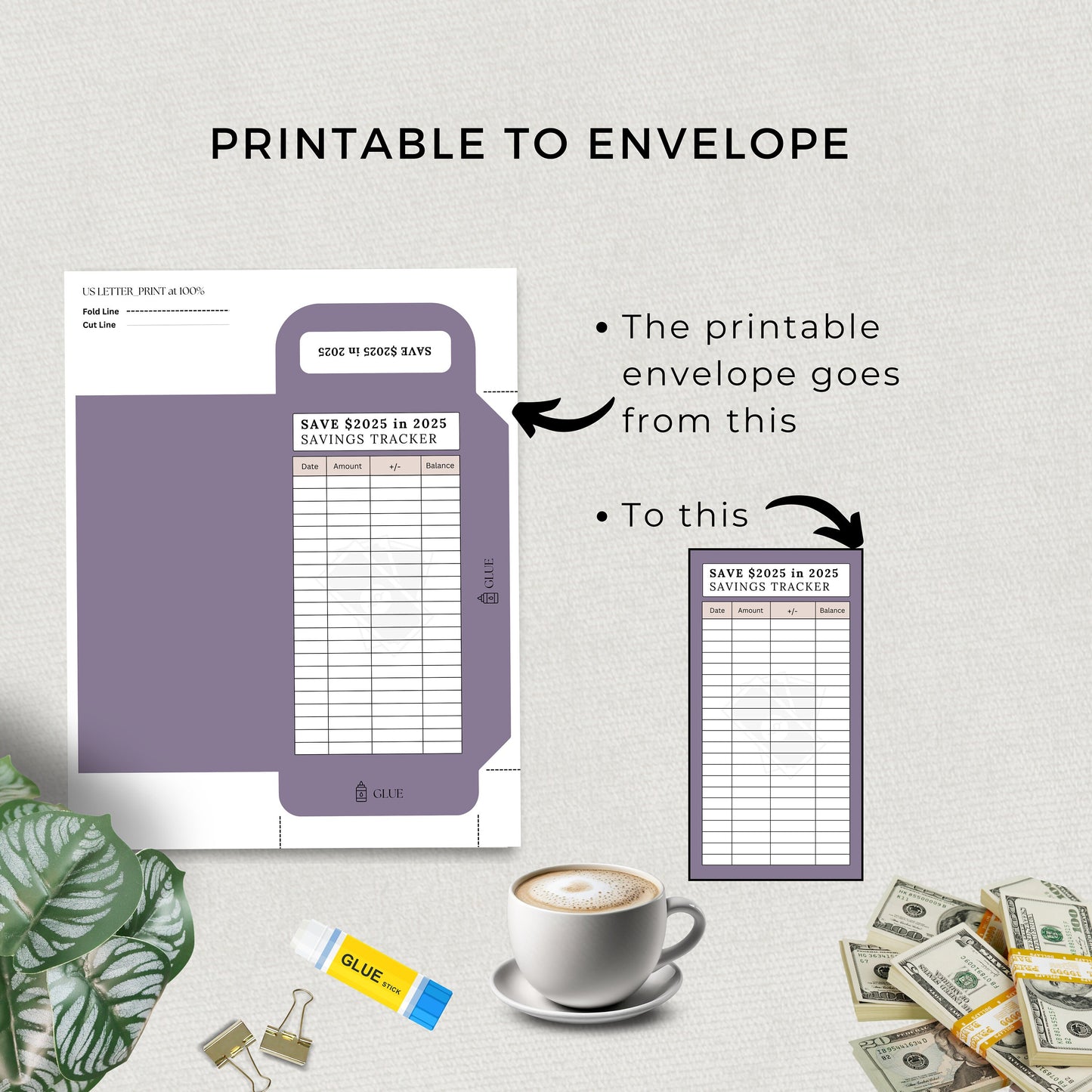 Printable Savings Tracker, Save 2025 in 2025, Financial Goals, Template, Saving Challenge Bundle, Organizer, Envelope, Goal, Money, Budget