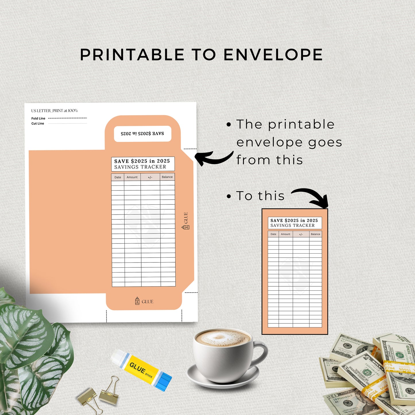 Printable Savings Tracker, Save 2025 in 2025, Financial Goals, Template, Saving Challenge Bundle, Organizer, Envelope, Goal, Money, Personal