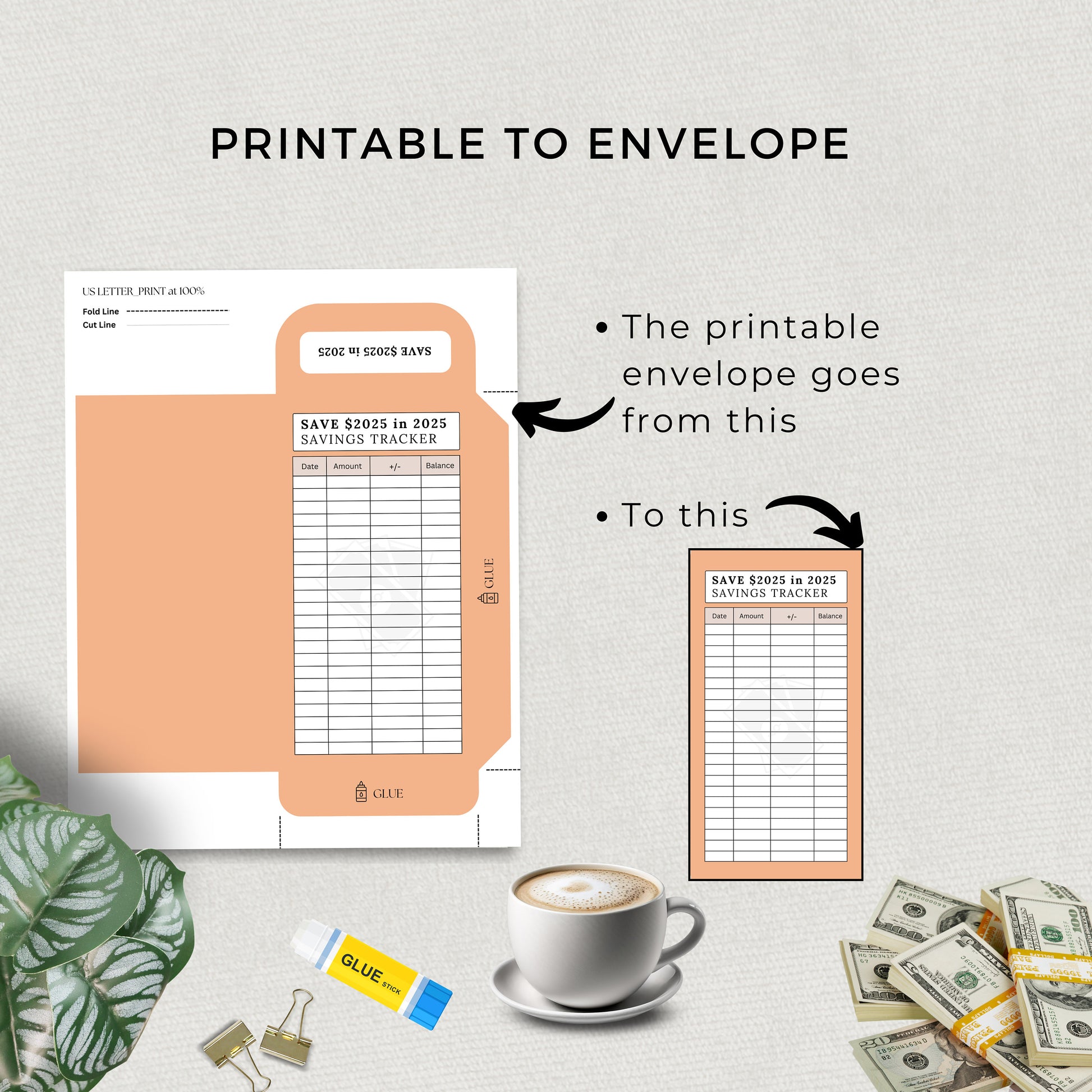 Printable Savings Tracker, Save 2025 in 2025, Financial Goals, Template, Saving Challenge Bundle, Organizer, Envelope, Goal, Money, Personal