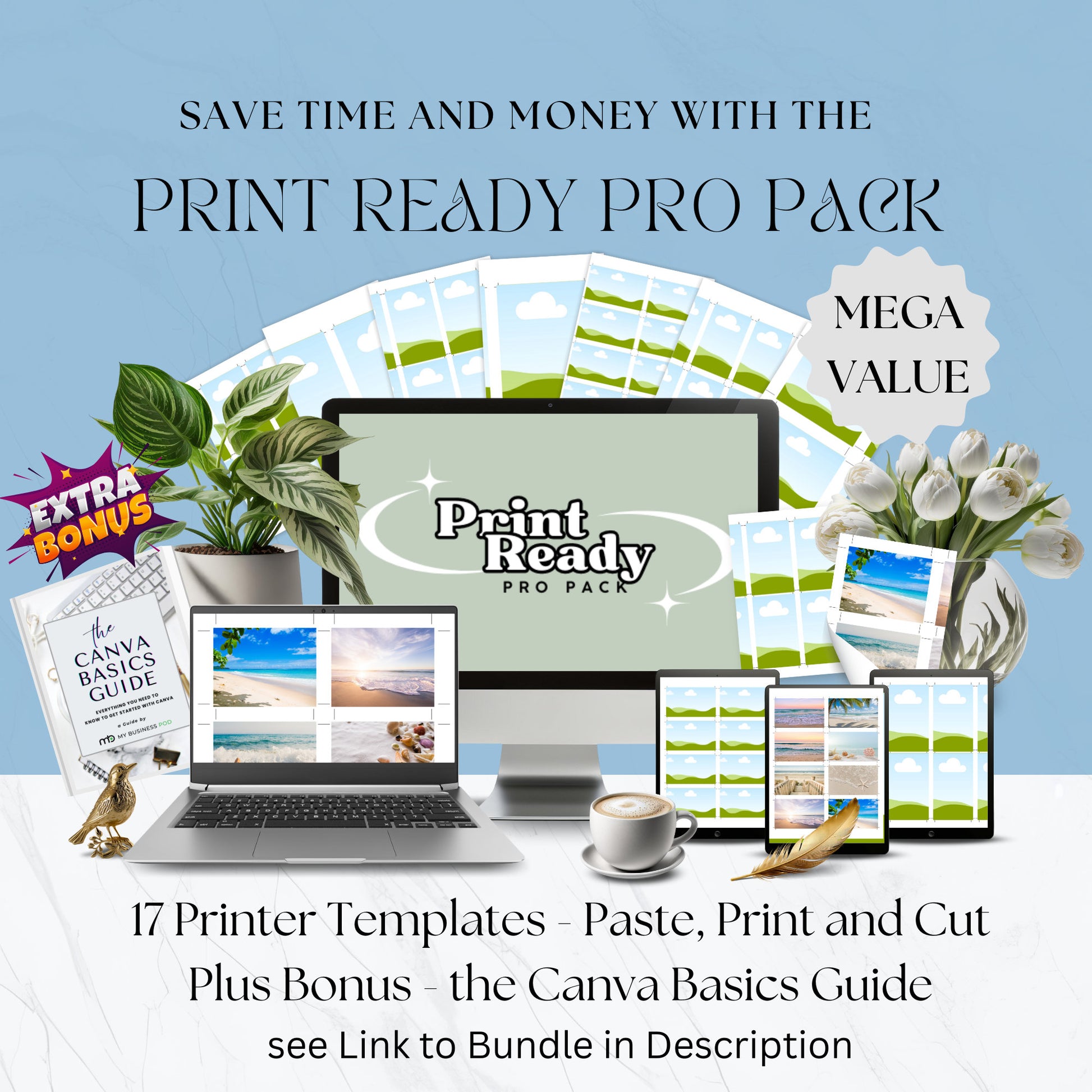 Printing Template 4 x 6 inch Print and Cut Canva Multi Page Template 4x6" Blank Card Layout Frame Affirmation Manifestation US Letter A4