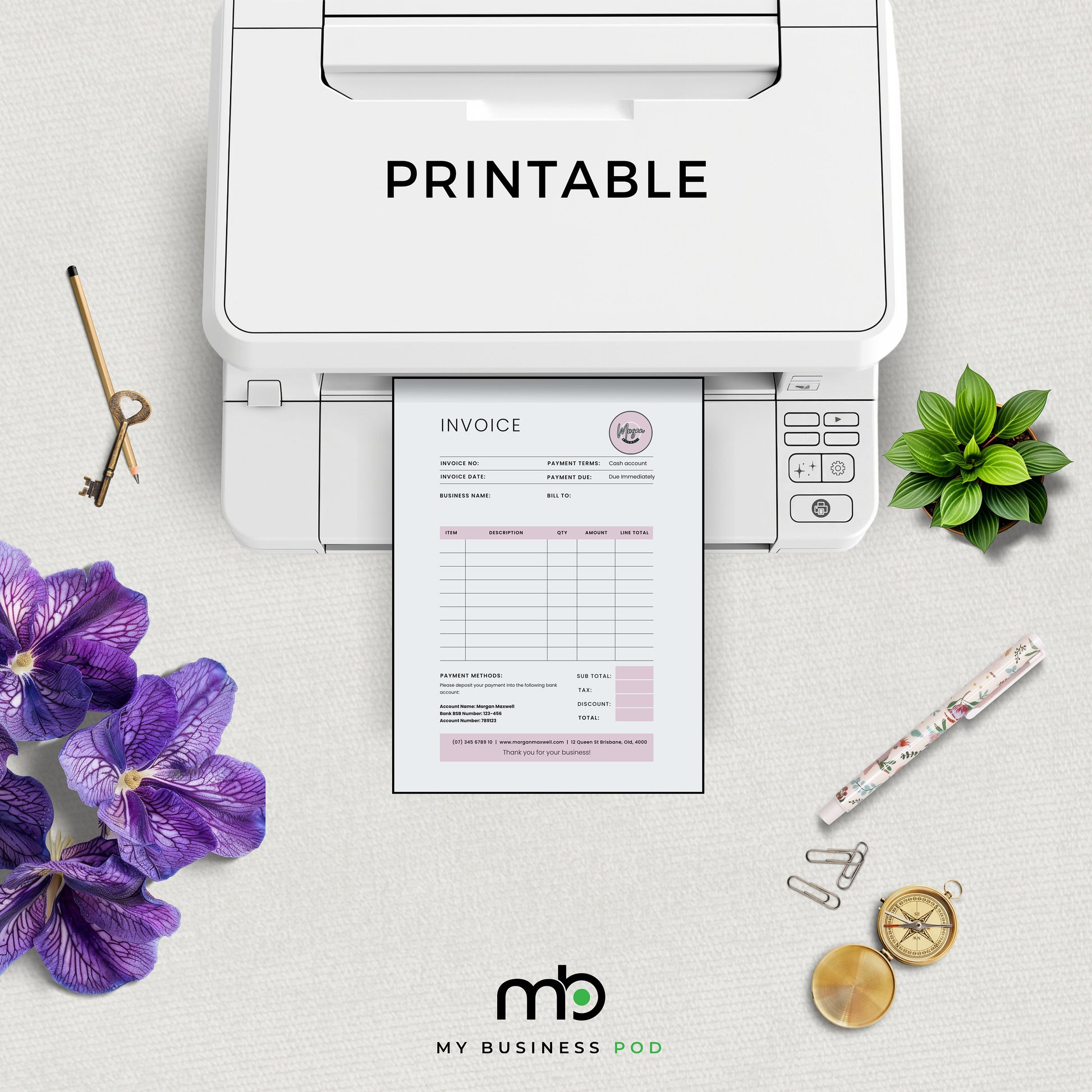 Editable business forms, Quotation invoice receipt, Small business paperwork, Customizable documents, Brandable, Business templates, DIY