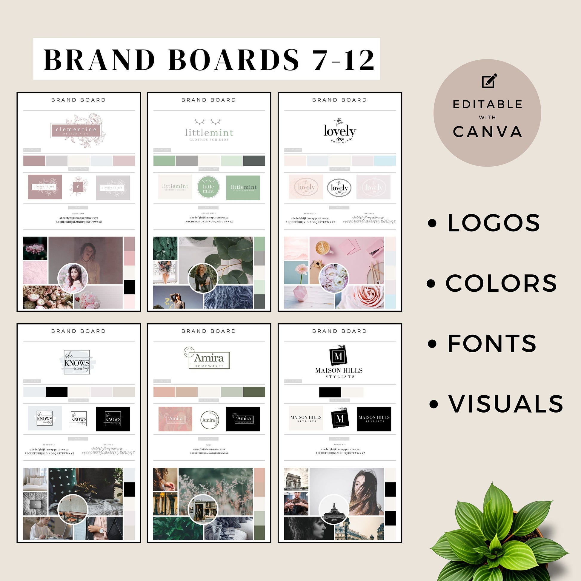 Branding Boards, Toolbox, Logo Design and Brand, Logos, Visual Identity pack, color palette, colors, graphics, Business elements, tools, kit