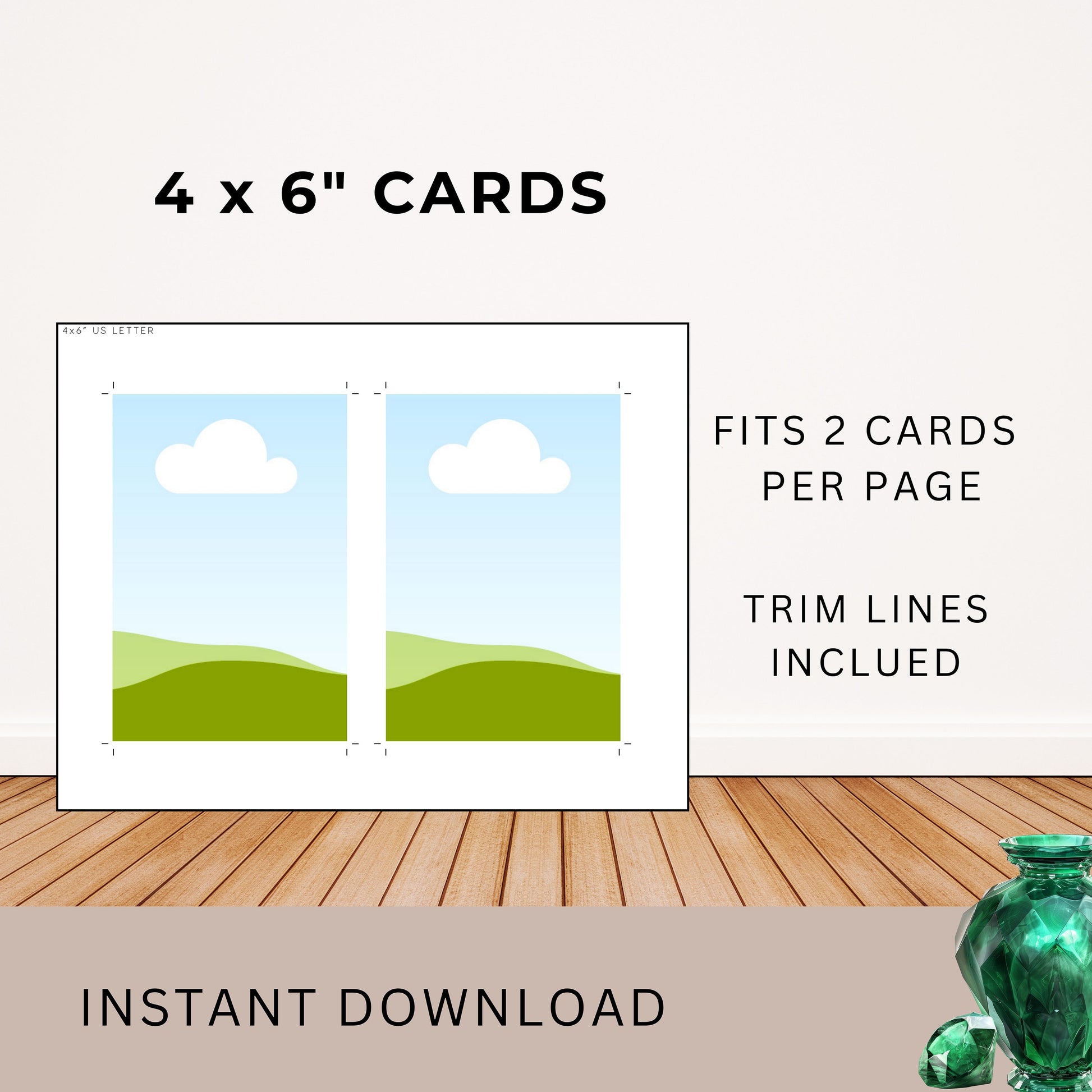 Printing Template 4 x 6 inch Print and Cut Canva Multi Page Template 4x6" Blank Card Layout Frame Affirmation Manifestation US Letter A4