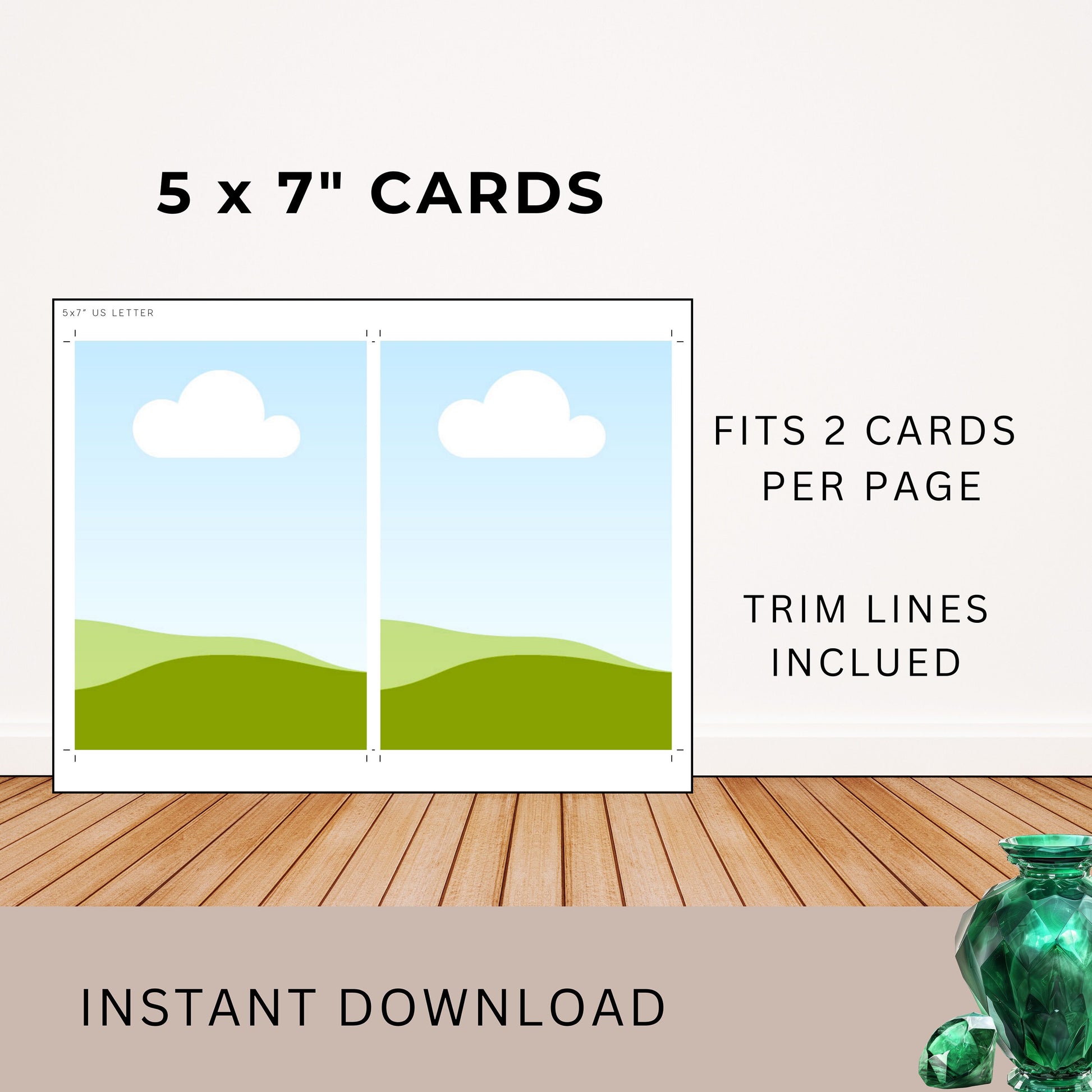 Printing Template 5 x 7 inch Print and Cut Canva Multi Page Template 5x7" Blank Card Layout Frame Affirmation Manifestation US Letter A4