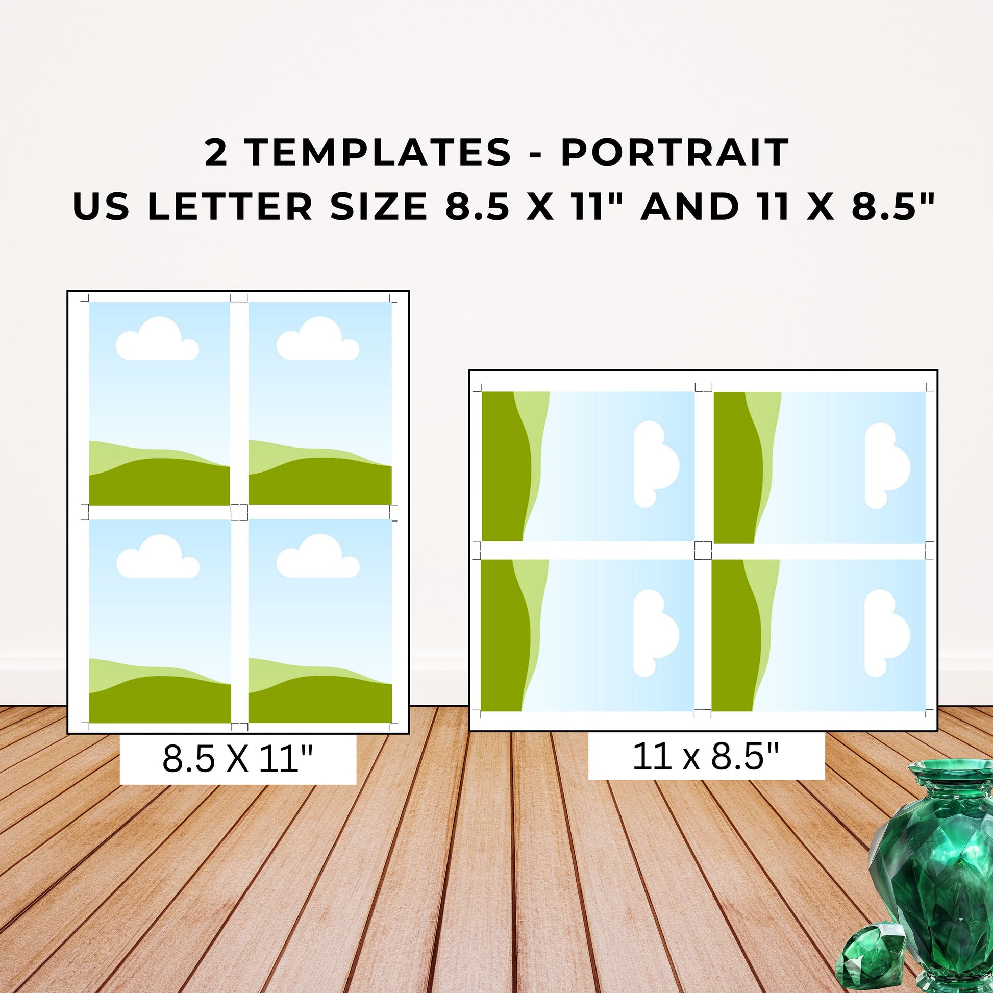 Printing Template 3.5 x 5inch Portrait Print and Cut Canva Multi Page Template 3.5x5" Blank Card Layout Frame Affirmation Milestone Letter