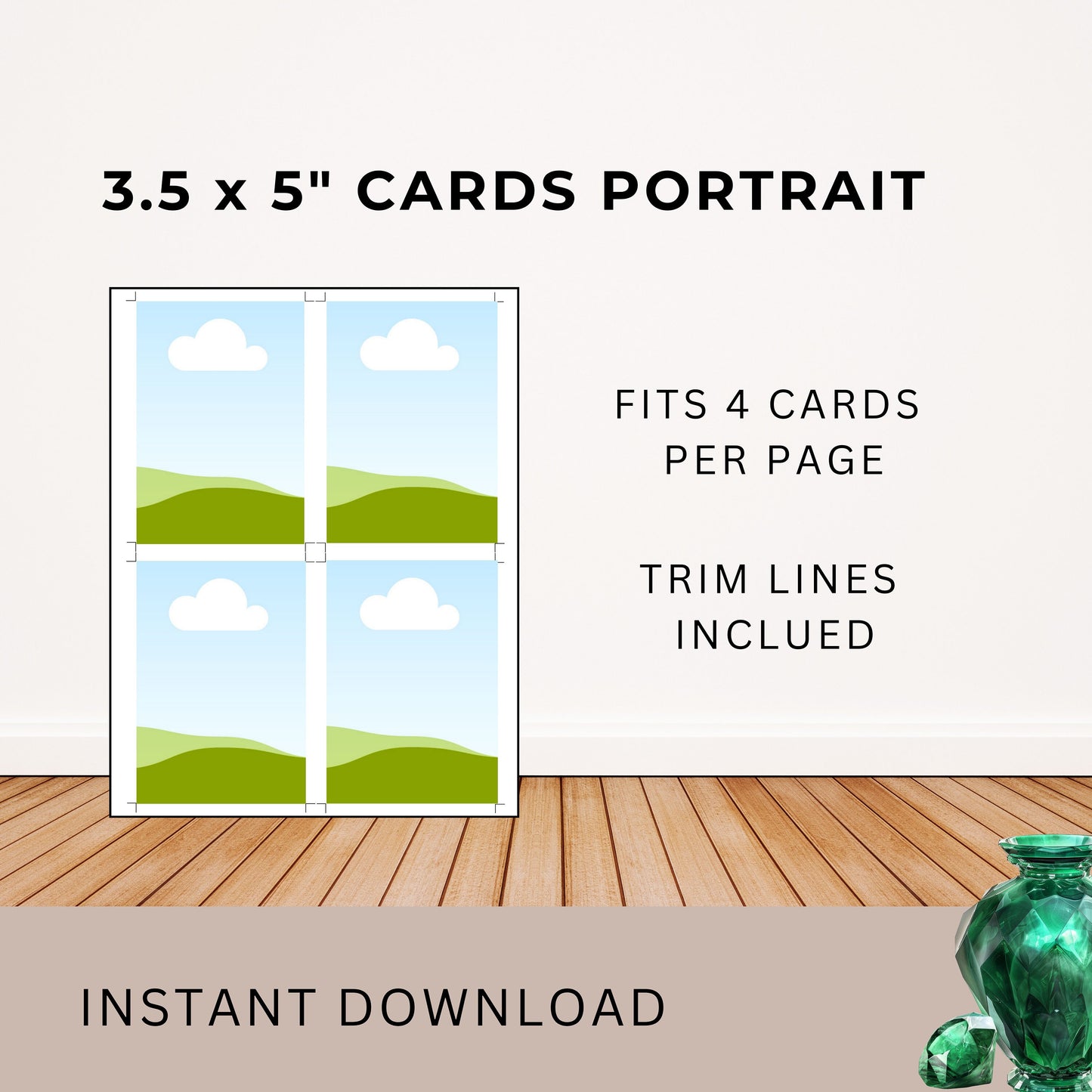 Printing Template 3.5 x 5inch Portrait Print and Cut Canva Multi Page Template 3.5x5" Blank Card Layout Frame Affirmation Milestone Letter