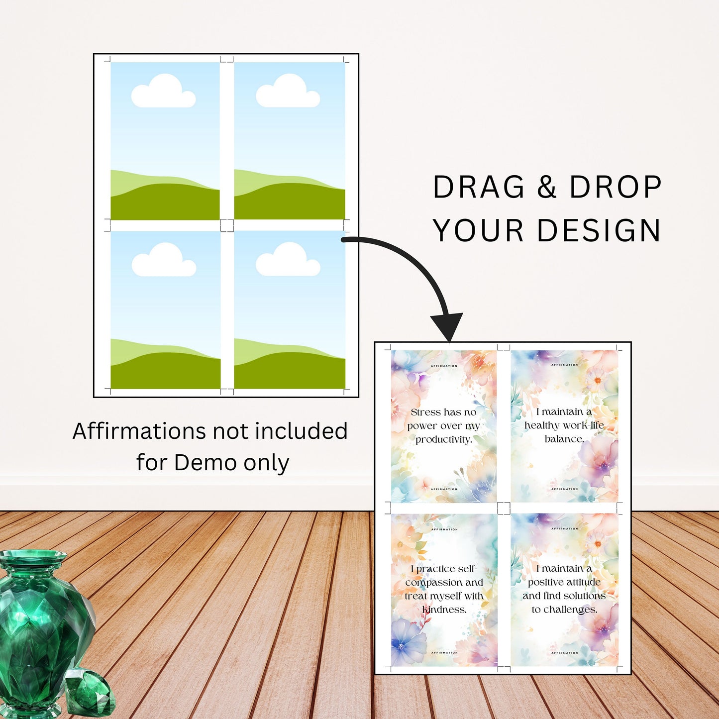 Printing Template 3.5 x 5inch Portrait Print and Cut Canva Multi Page Template 3.5x5" Blank Card Layout Frame Affirmation Milestone Letter