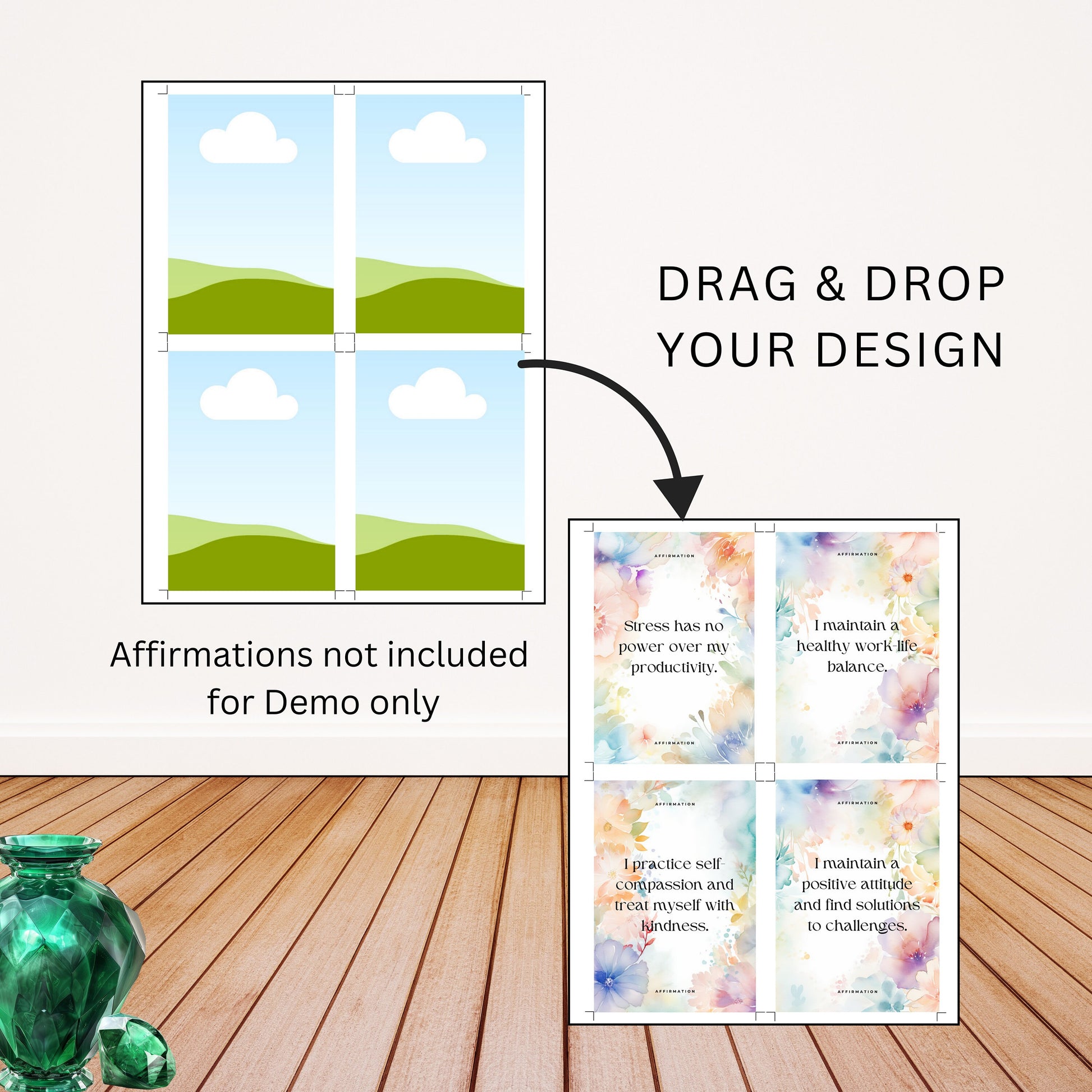 Printing Template 3.5 x 5inch Portrait Print and Cut Canva Multi Page Template 3.5x5" Blank Card Layout Frame Affirmation Milestone Letter