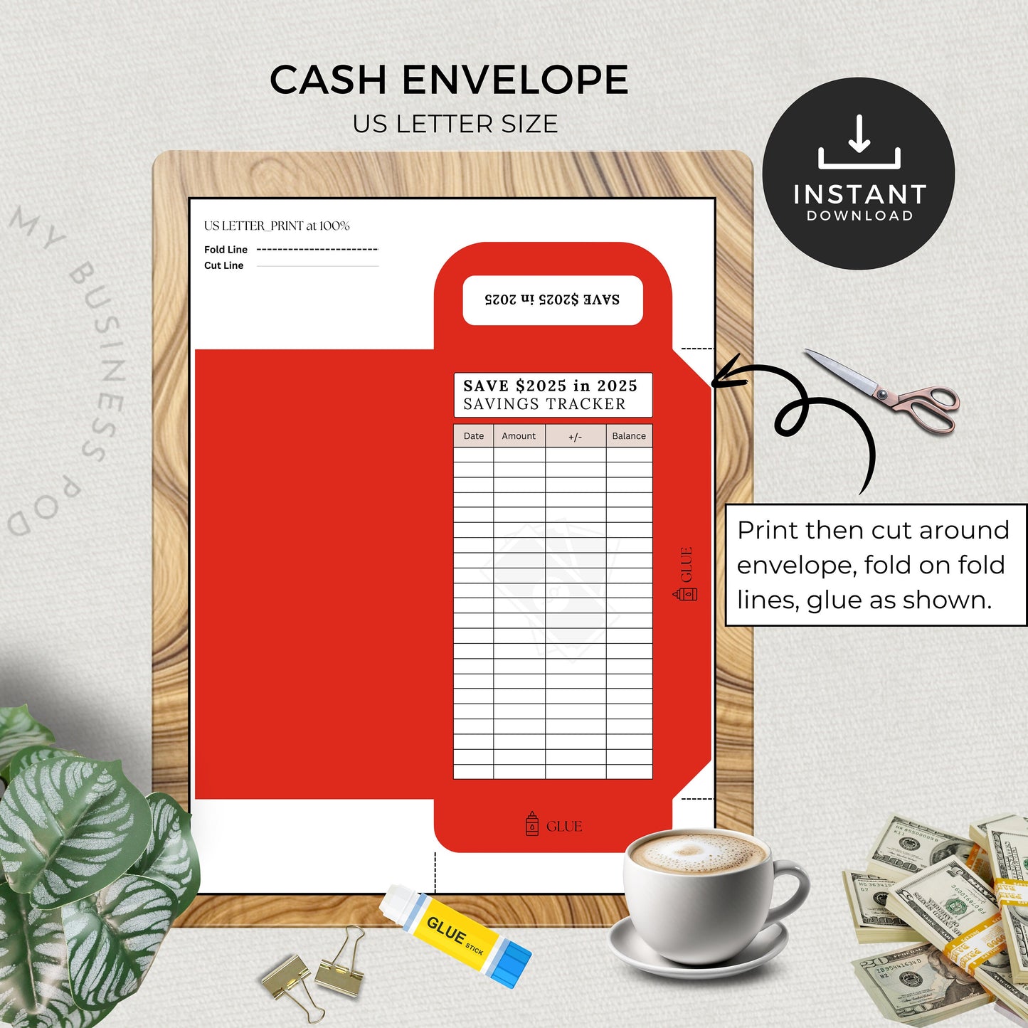 Printable Savings Tracker, Save 2025 in 2025, Financial Goals, Template, Saving Challenge Bundle, Organizer, Envelope, Goal, Money, Budget