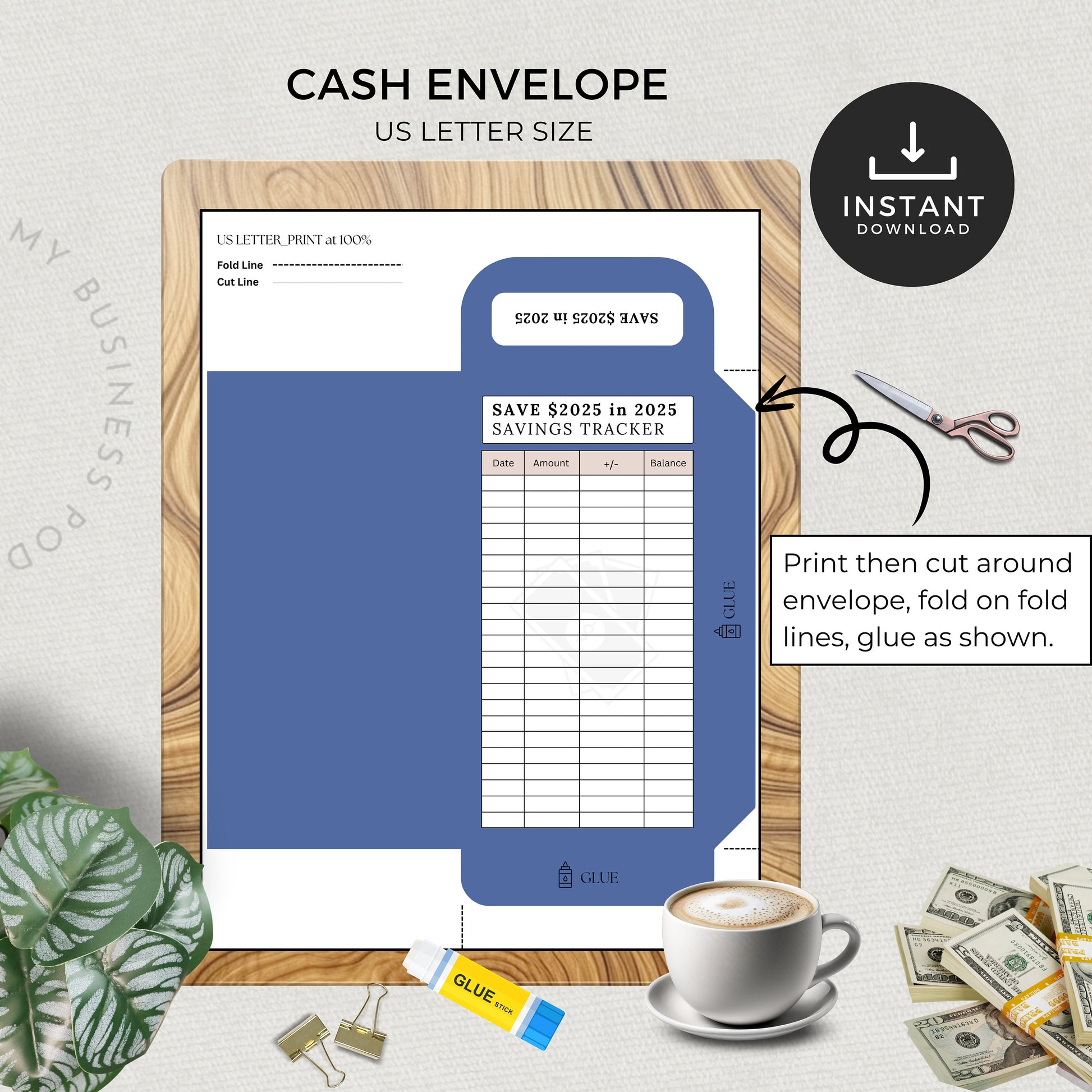 Printable Savings Tracker, Save 2025 in 2025, Financial Goals, Template, Saving Challenge Bundle, Organizer, Envelope, Goal, Money, Personal
