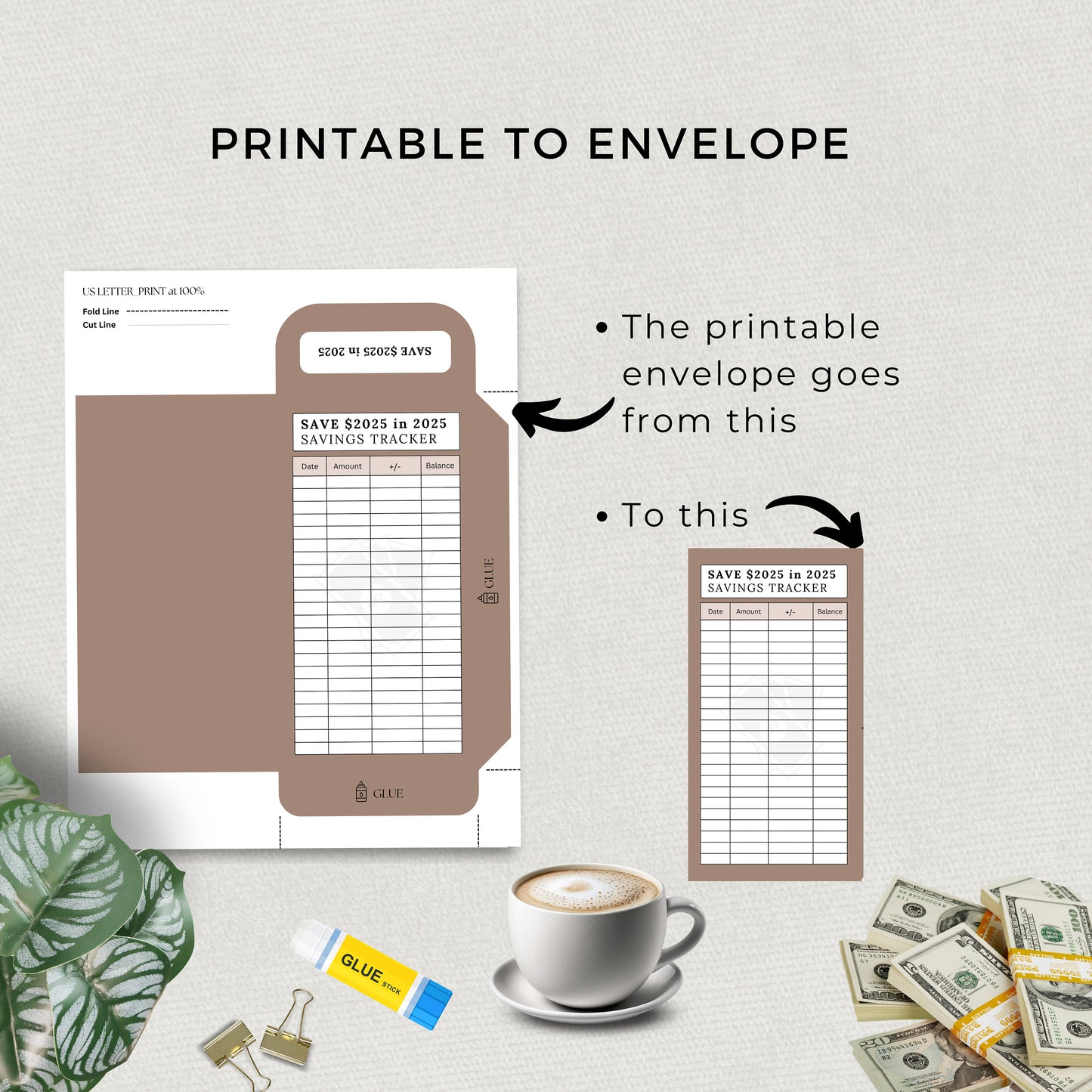 Printable Savings Tracker, Save 2025 in 2025, Financial Goals, Template, Saving Challenge Bundle, Organizer, Envelope, Goal, Money, Budget