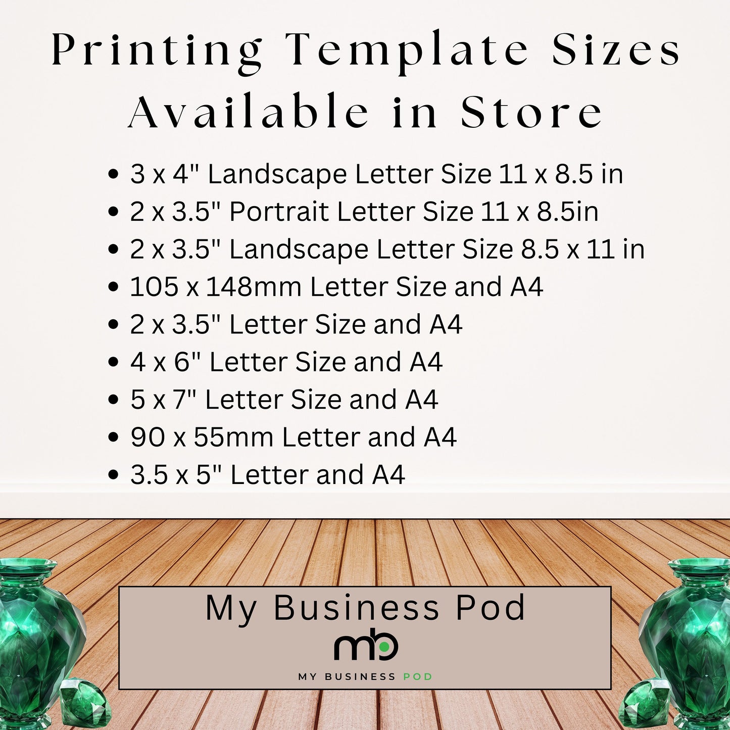 Printing Template 2 x 3.5 inch Landscape Print and Cut Canva Multi Page Template 2x3.5" Blank Card Layout Business Card Frame Manifestation