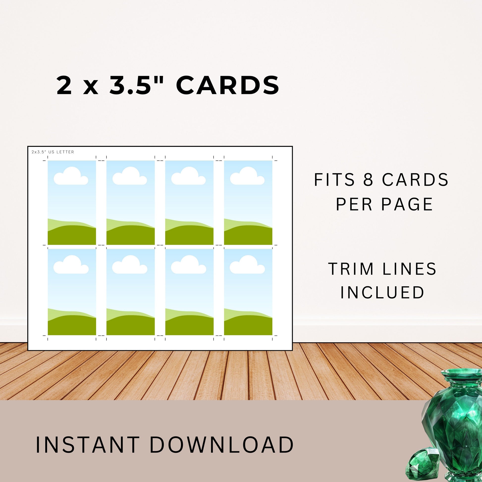 Printing Template 2 x 3.5 inch Print and Cut Canva Multi Page Template 2x3.5in Blank Card Layout Frame Affirmation Manifestation Letter A4