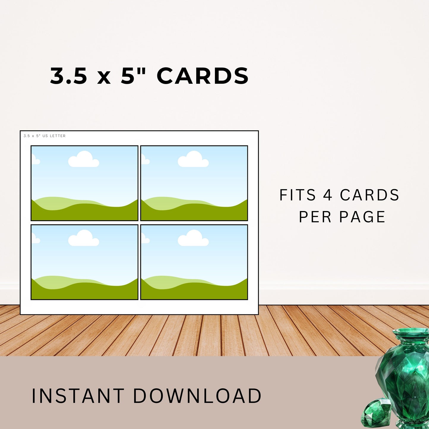 Printing Template 3.5 x 5inch Print and Cut Canva Multi Page Template 3.5x5" Blank Card Layout Frame Affirmation Manifestation US Letter A4