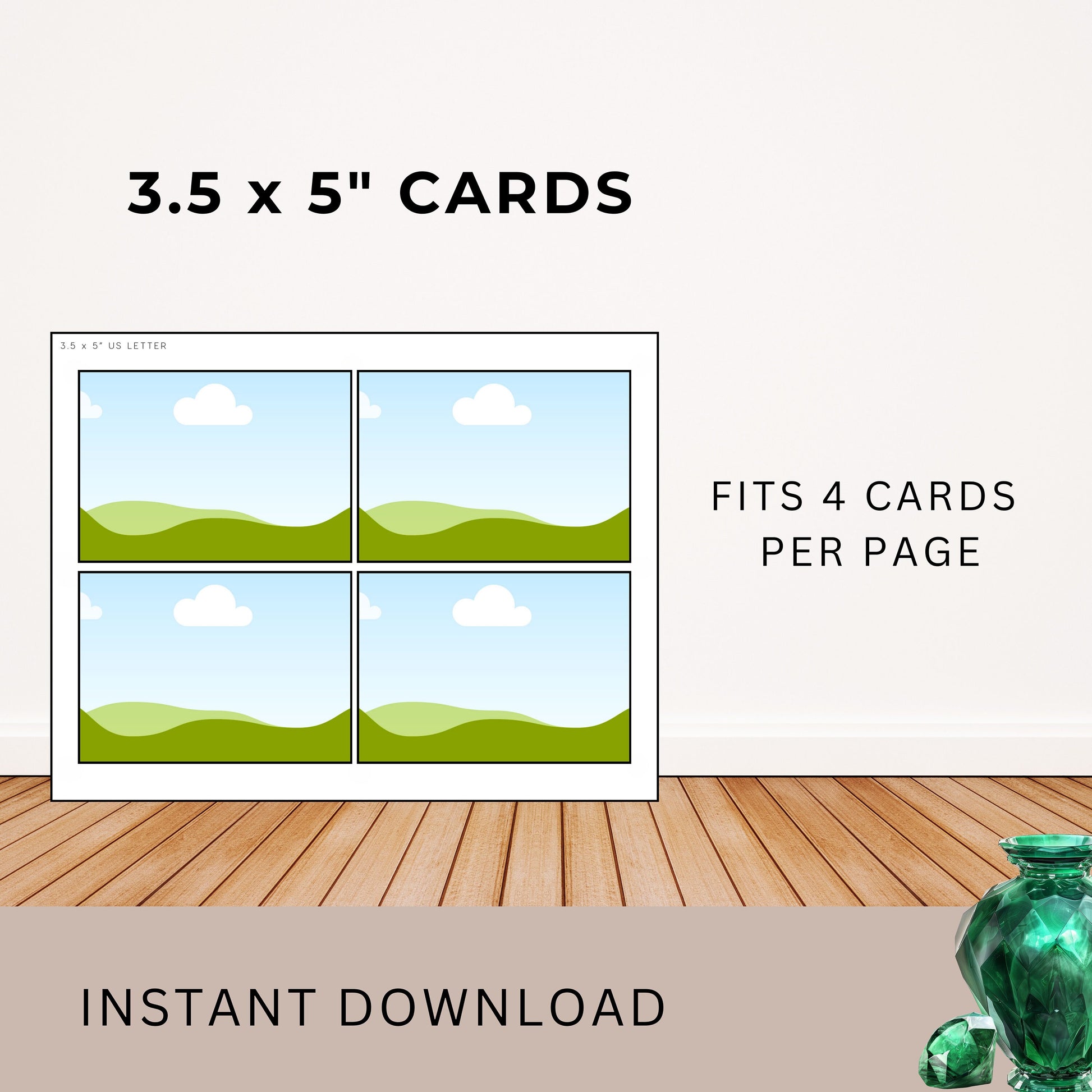 Printing Template 3.5 x 5inch Print and Cut Canva Multi Page Template 3.5x5" Blank Card Layout Frame Affirmation Manifestation US Letter A4