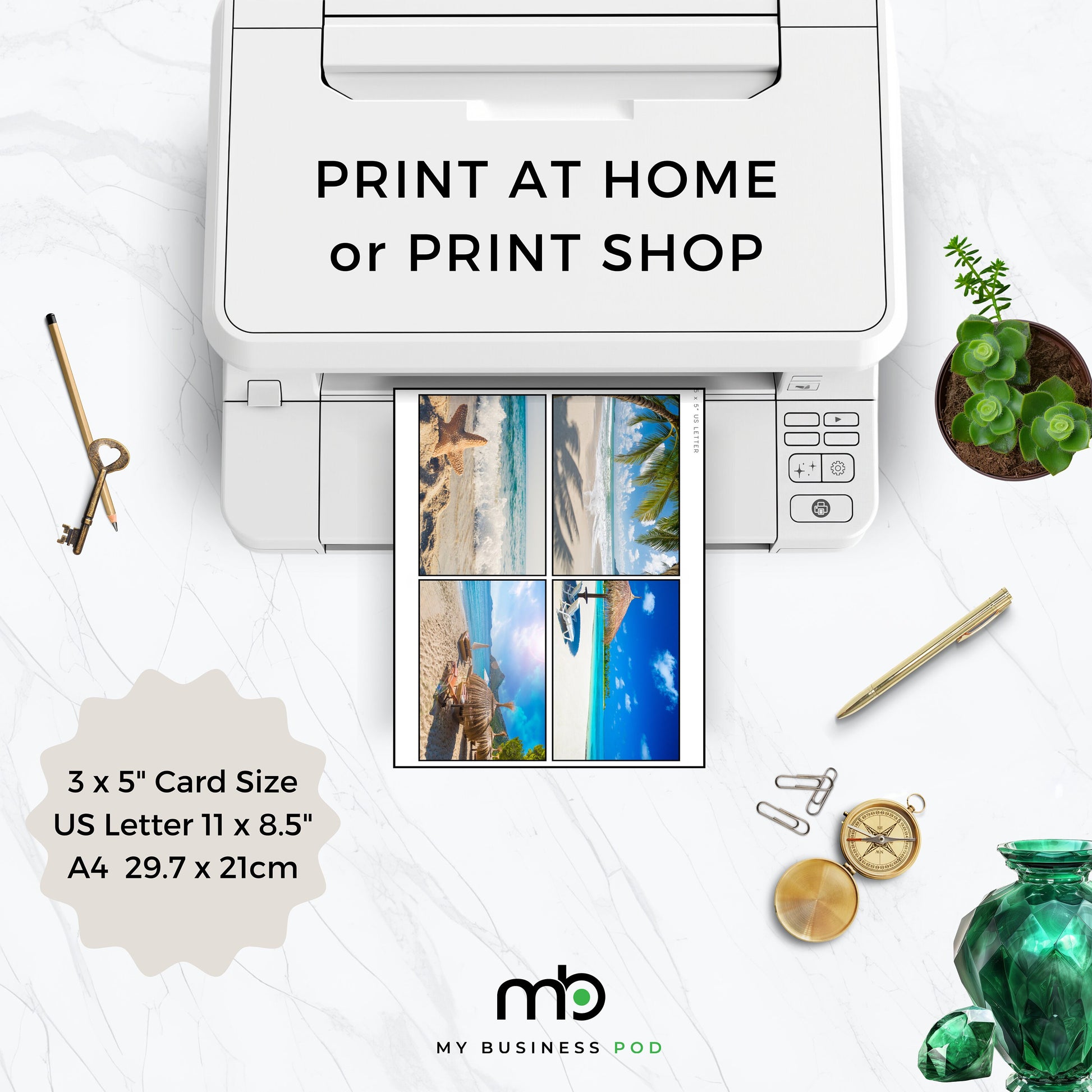 Printing Template 3.5 x 5inch Print and Cut Canva Multi Page Template 3.5x5" Blank Card Layout Frame Affirmation Manifestation US Letter A4