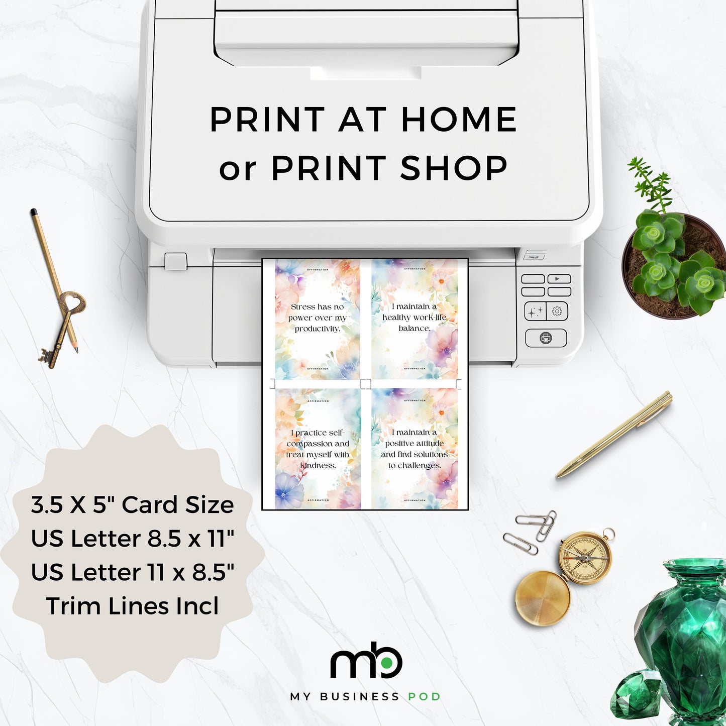 Printing Template 3.5 x 5inch Portrait Print and Cut Canva Multi Page Template 3.5x5" Blank Card Layout Frame Affirmation Milestone Letter