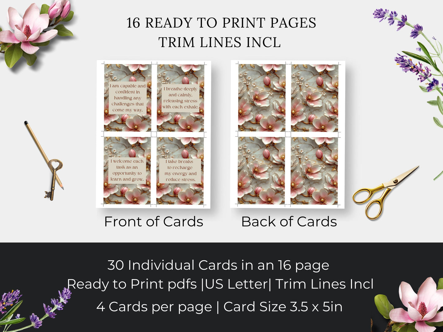 De-stress and Rewind Affirmations Stress Relief Cards Destress Positive mindset Self care Mindfulness tools Positivity Affirmation deck DIY