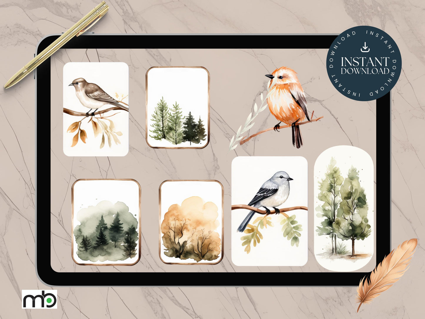 Bird Watcher Digital Stickers, Bird Themed Digital Stickers, Nature Stickers, Feather Stickers, Camping Stickers, Forest Stickers, Goodnotes