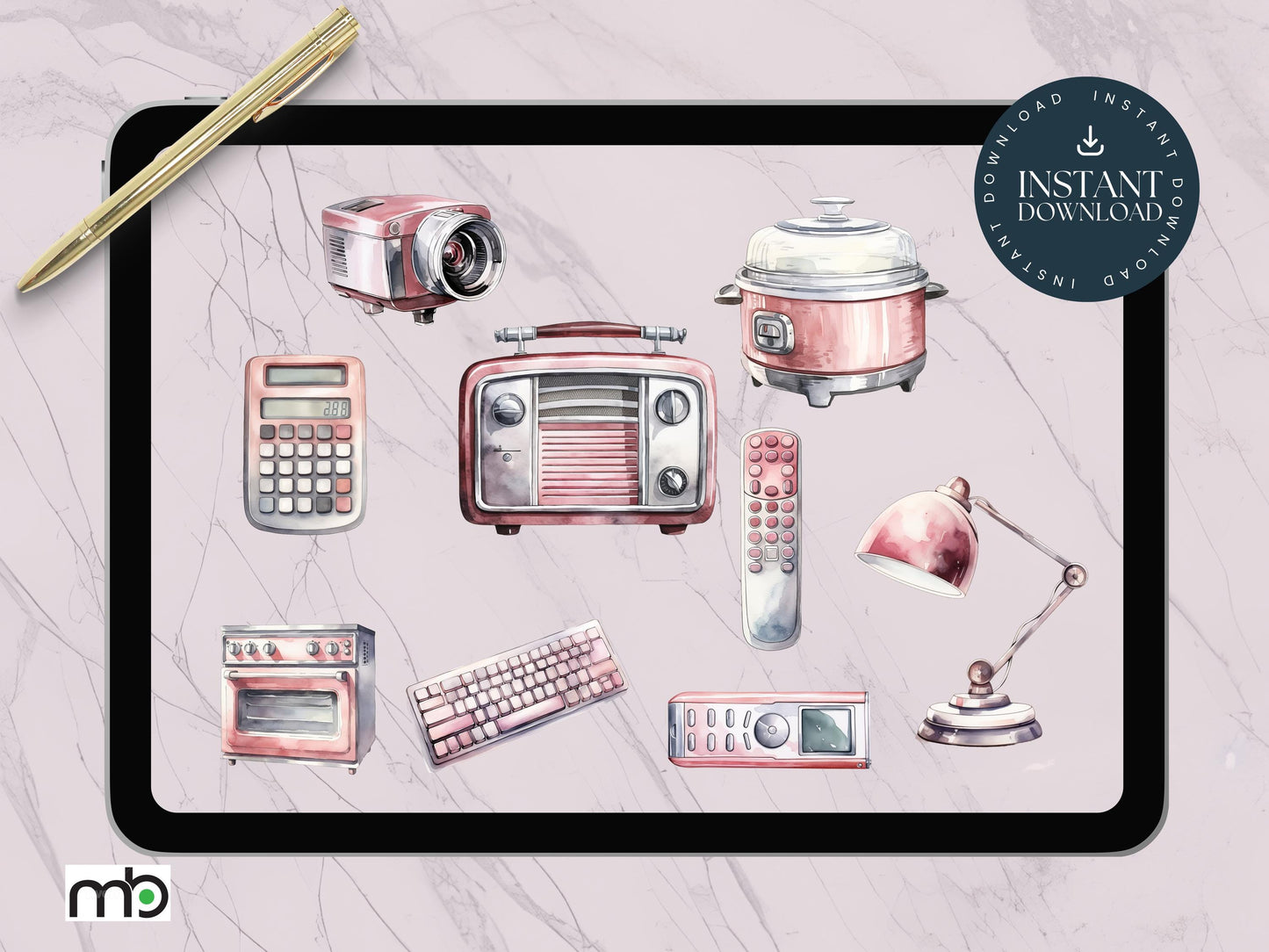 Gadgets Digital Stickers, Appliance Stickers Kitchen, Security, Drone, Planner, Pink, Office Stickers Goodnote Stickers, Magic Stickers, PNG