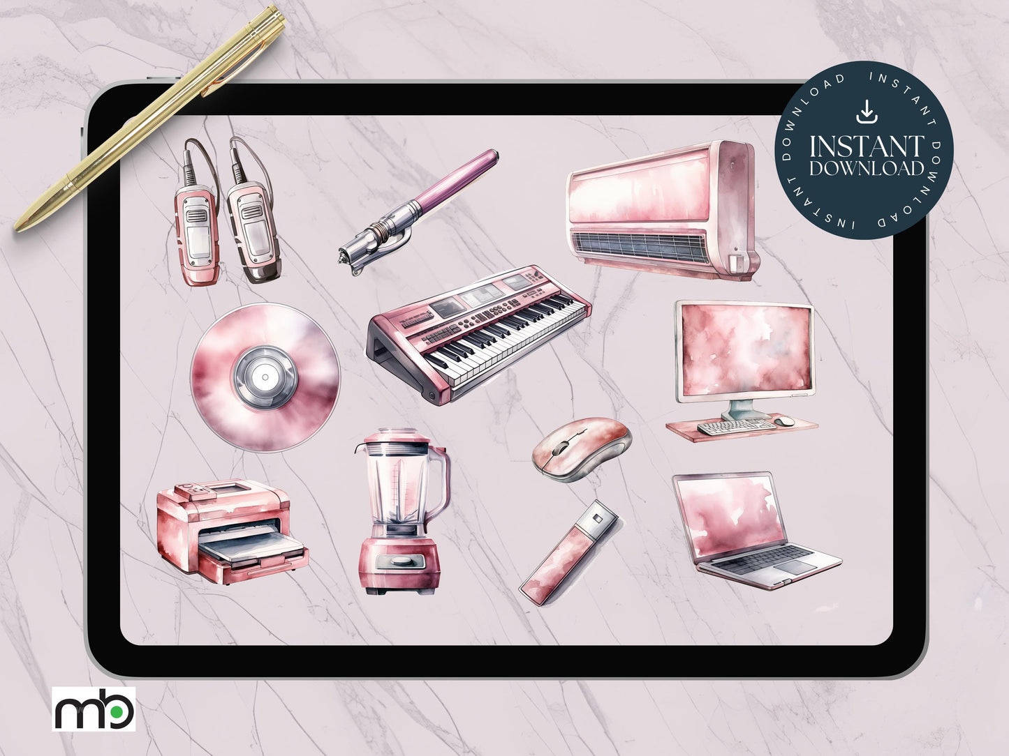 Gadgets Digital Stickers, Appliance Stickers Kitchen, Security, Drone, Planner, Pink, Office Stickers Goodnote Stickers, Magic Stickers, PNG