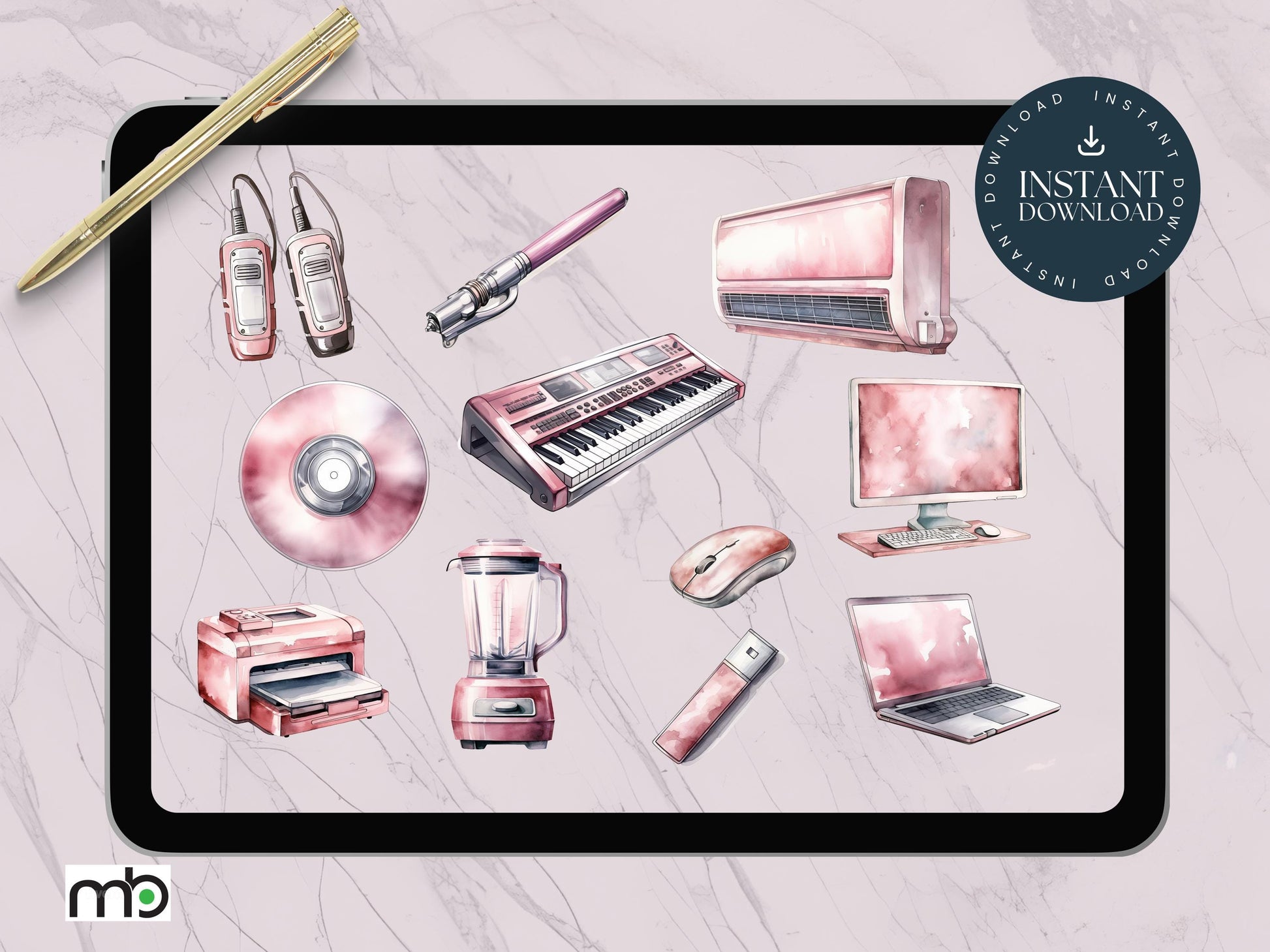 Gadgets Digital Stickers, Appliance Stickers Kitchen, Security, Drone, Planner, Pink, Office Stickers Goodnote Stickers, Magic Stickers, PNG