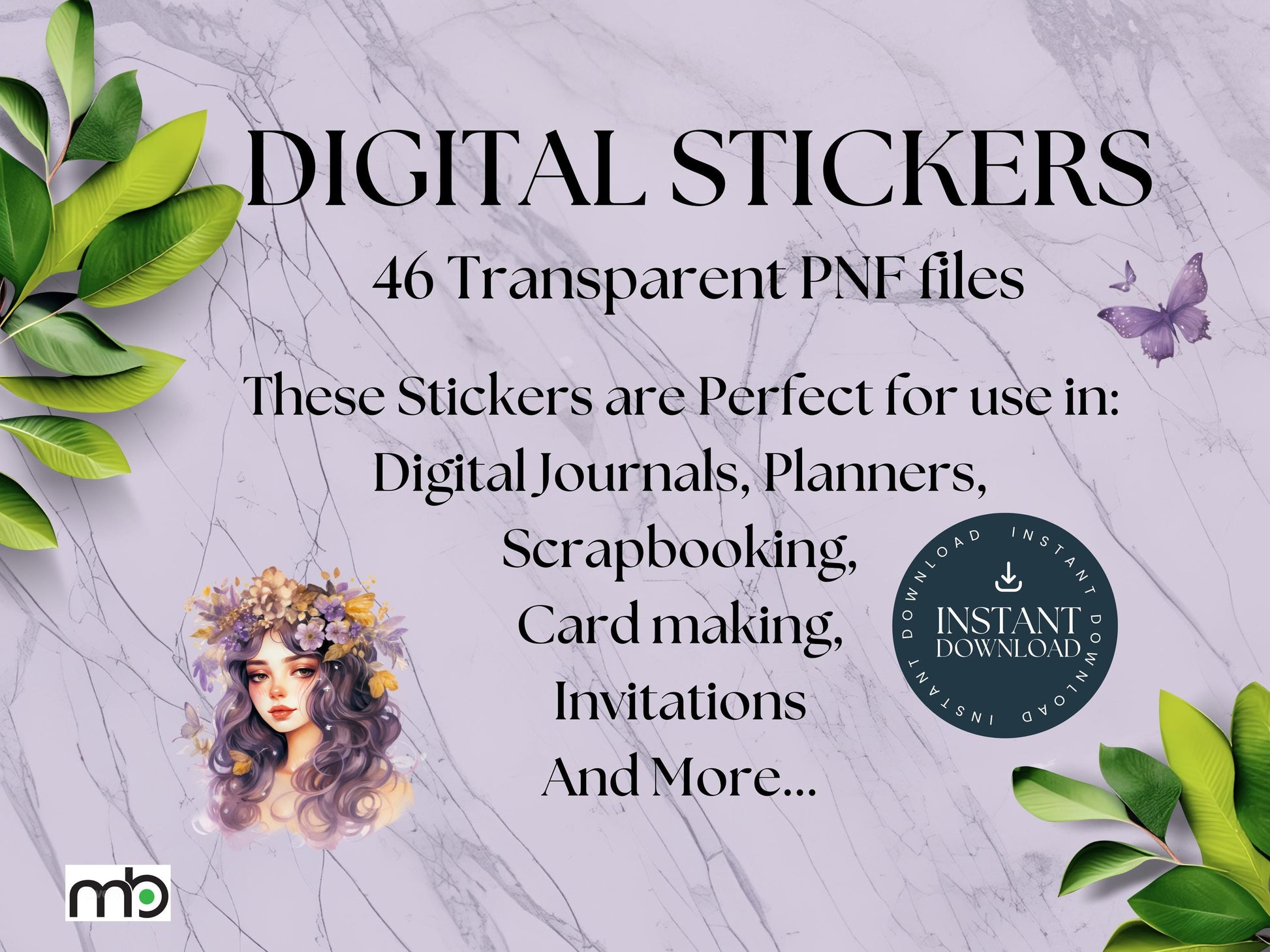 Mystic Digital Stickers, Fantasy, Butterfly, Butterflies, Gemstone Sticker, Dragon, Goodnote, Noteability, Magic, fairy, jewels, crystals