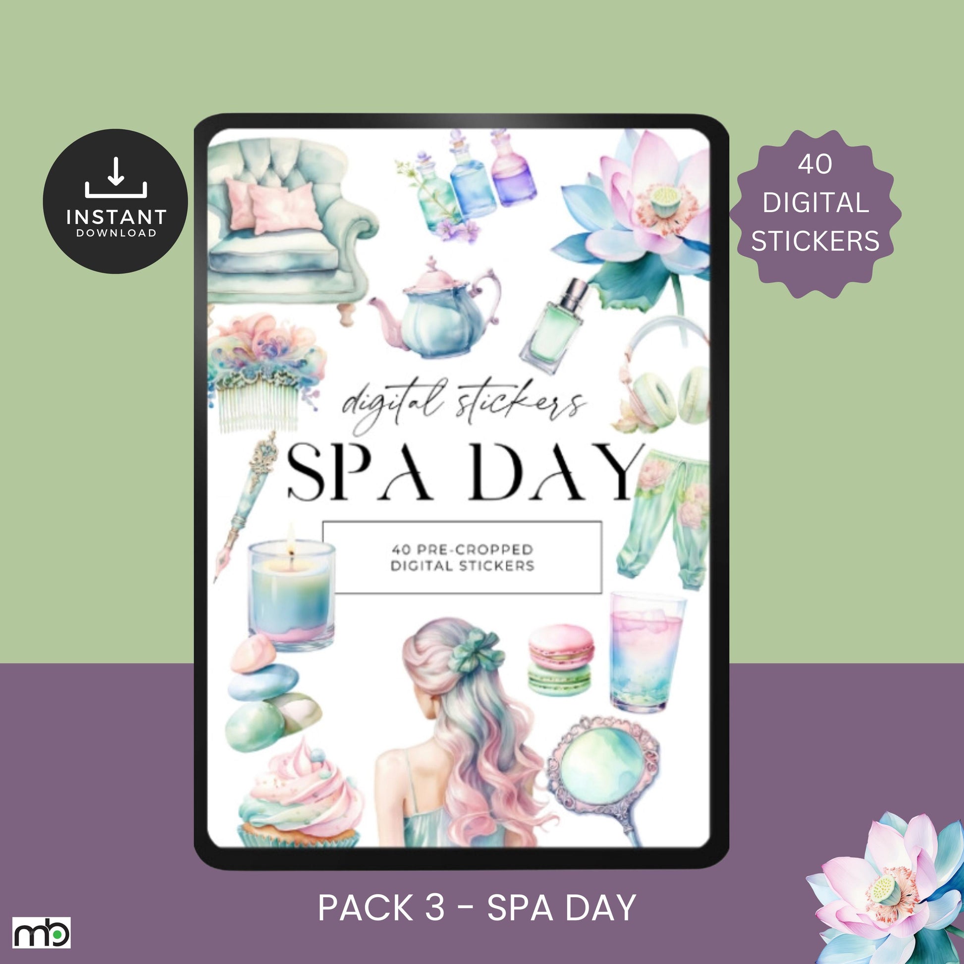 Wellness Trio digital stickers, workout, health vibes, spa day, fitness motivation, self-care, food, gym, yoga mat, water bottle, project
