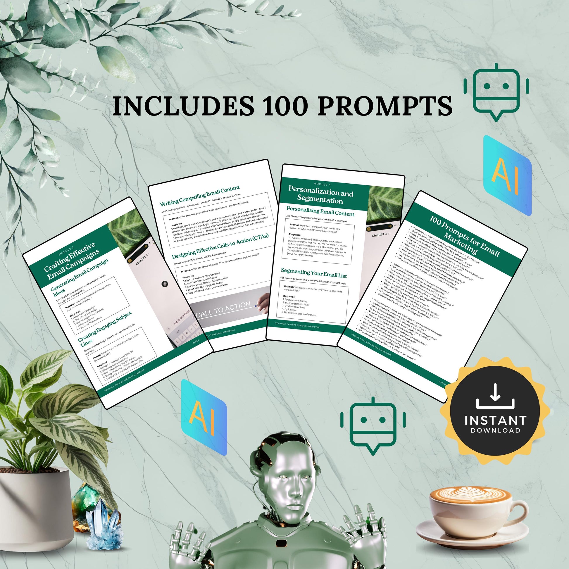 ChatGPT for Email Marketing, Campaigns, Automation, Optimization, Boost Engagement, Sales, Learn AI, Business, Prompts, Commands, Resources