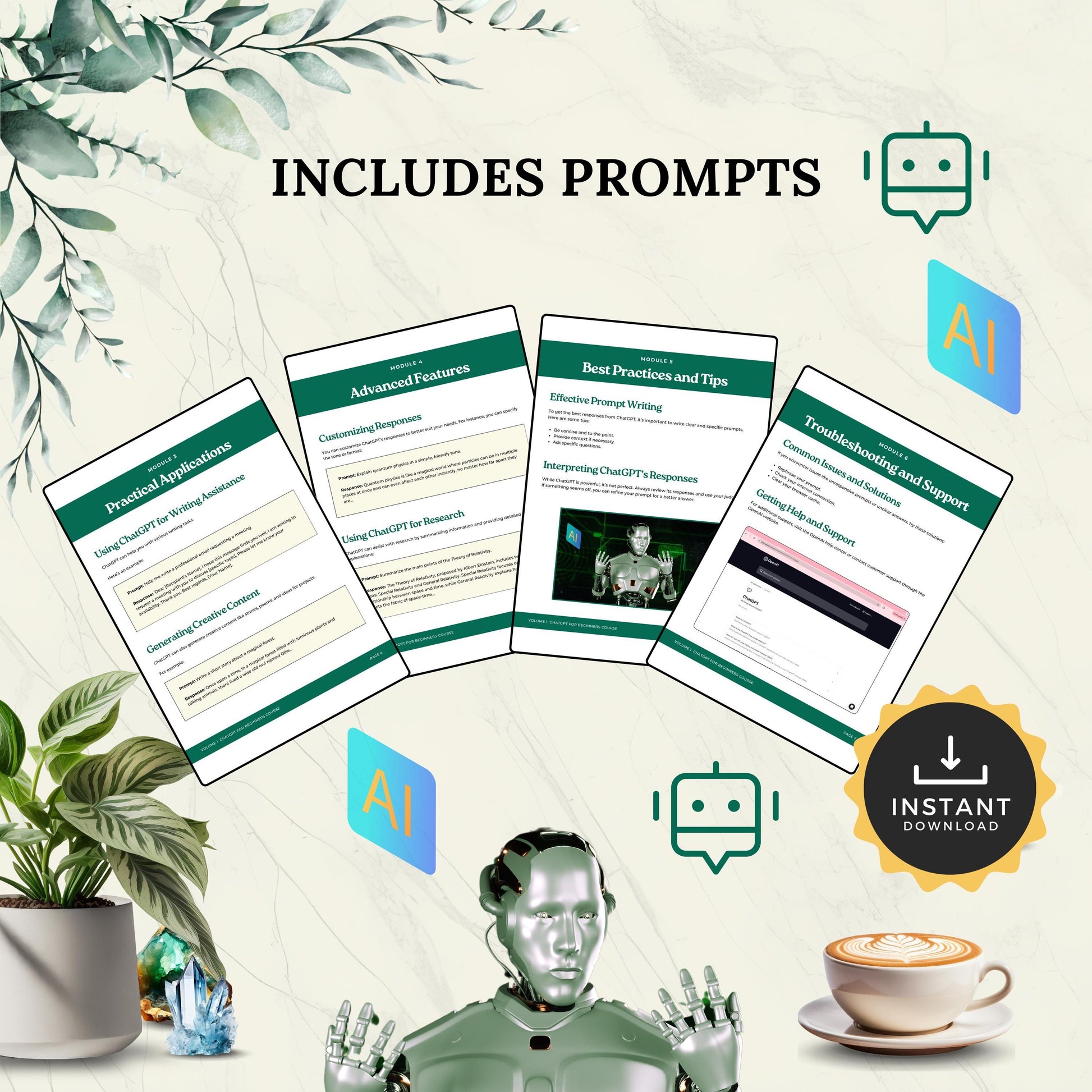 ChatGPT for Beginners Course, Unlock AI Potential, Business, Prompts, Commands, chatgpt, Youtube, Social Media, AI Resources, Tutorial, AI
