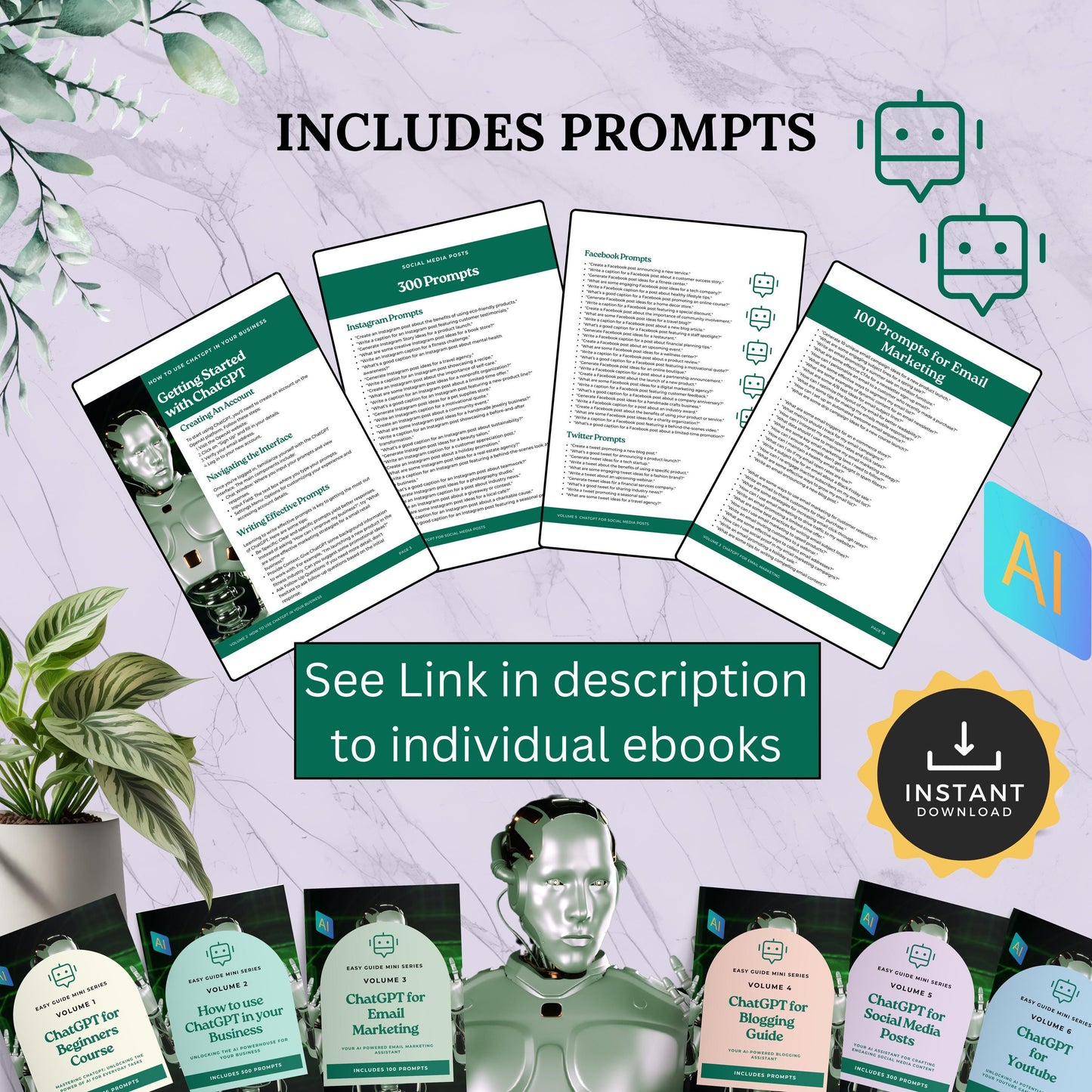 ChatGPT Mastery Bundle, Beginners Course, Business, Prompts, Commands, Blogging, Youtube, Social Media, AI Resources, Learn ChatGPT, Tools