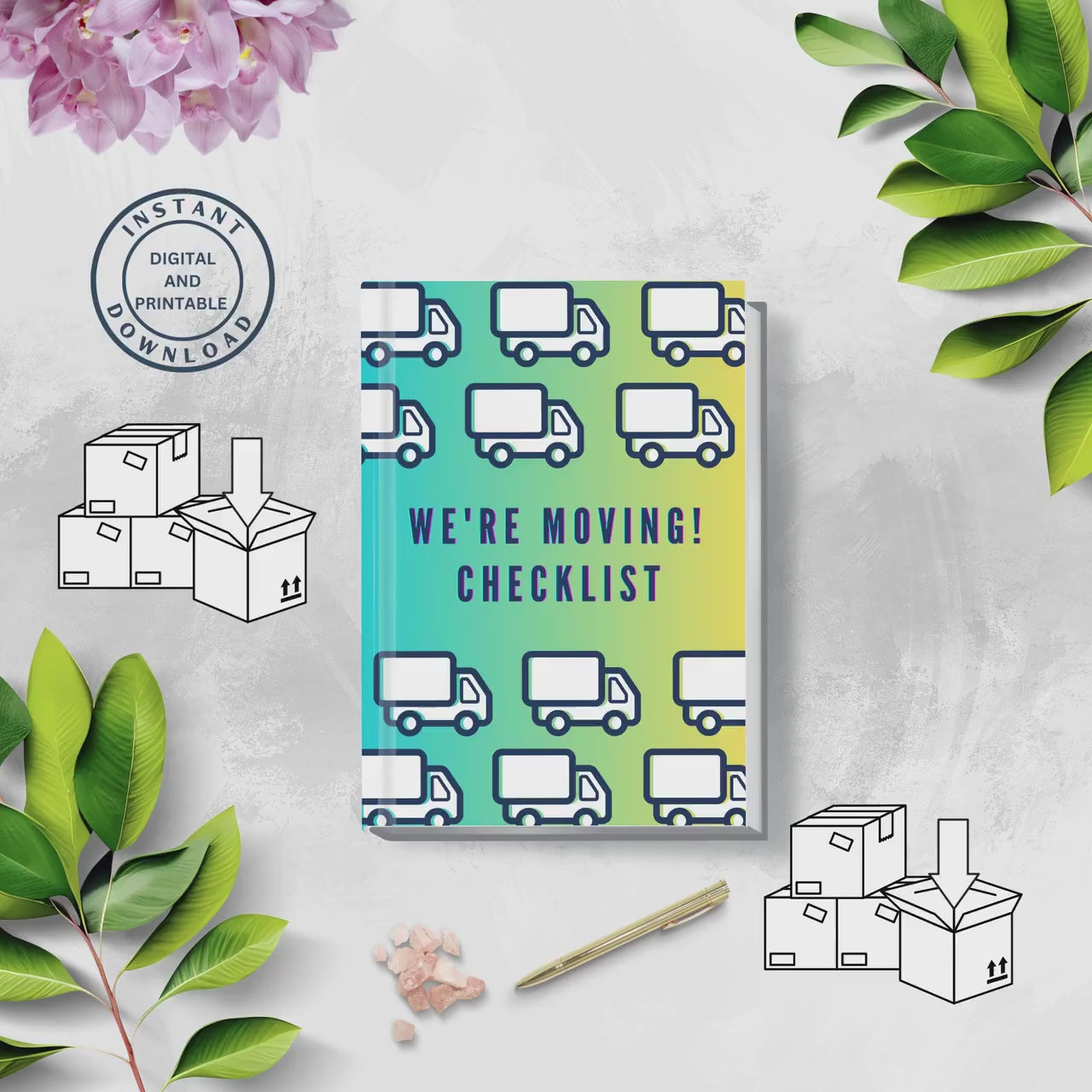 Moving Checklist, Moving Planner, Moving Template, Moving Guide, Digital Moving Checklist, Printable Moving Checklist, Relocation planner