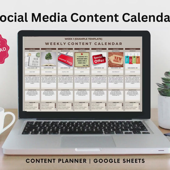 Social Media Calendar, Social Media Planner, Social Media Content Calendar, Social Media Content Planner, Content Planner, Weekly Planner SM