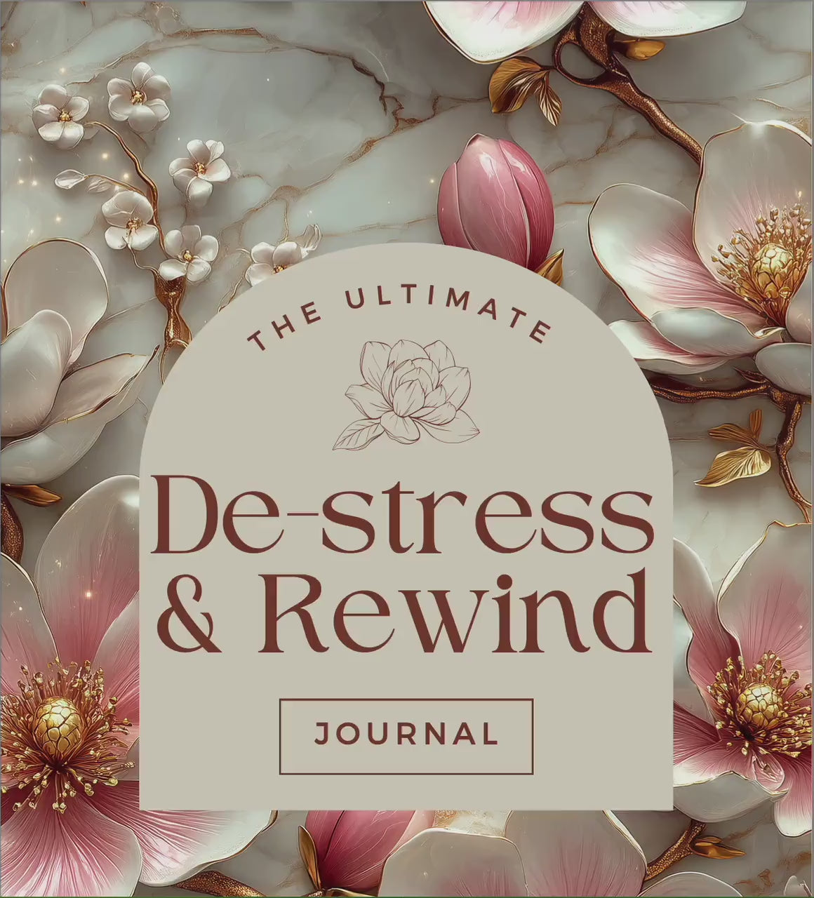 De-stress and Rewind Journal, self-care, mindfulness, gratitude, stress relief, daily reflection, goals planner, self-discovery, positivity