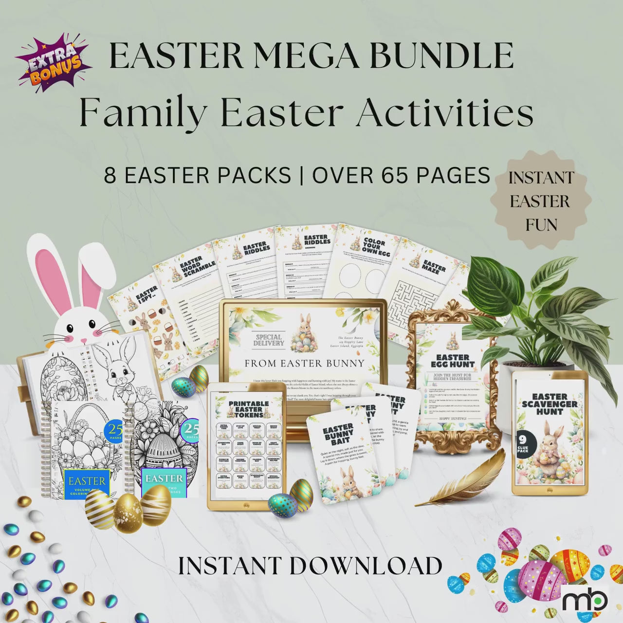 Easter Mega Bundle, Family Easter Activities, Kids Easter Activities, Printable Easter Activities, Easter Scavenger Hunt, Easter Games, Eggs