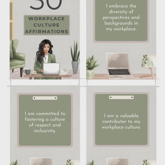Workplace Culture Affirmations Entrepreneur Positive mindset cards Success Motivational Inspirational Work Environment Productivity Teamwork