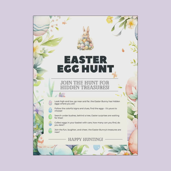 Easter Egg Hunt Sign, Easter Yard sign, Printable Easter Sign, Easter Bunny Sign, Easter games, Easter Treasure hunt, Kids easter activities