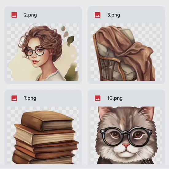 Bookworm Digital Stickers, Book Themed Digital Stickers, Book Stickers, Library Stickers, Reading themed stickers, Planner Stickers, png