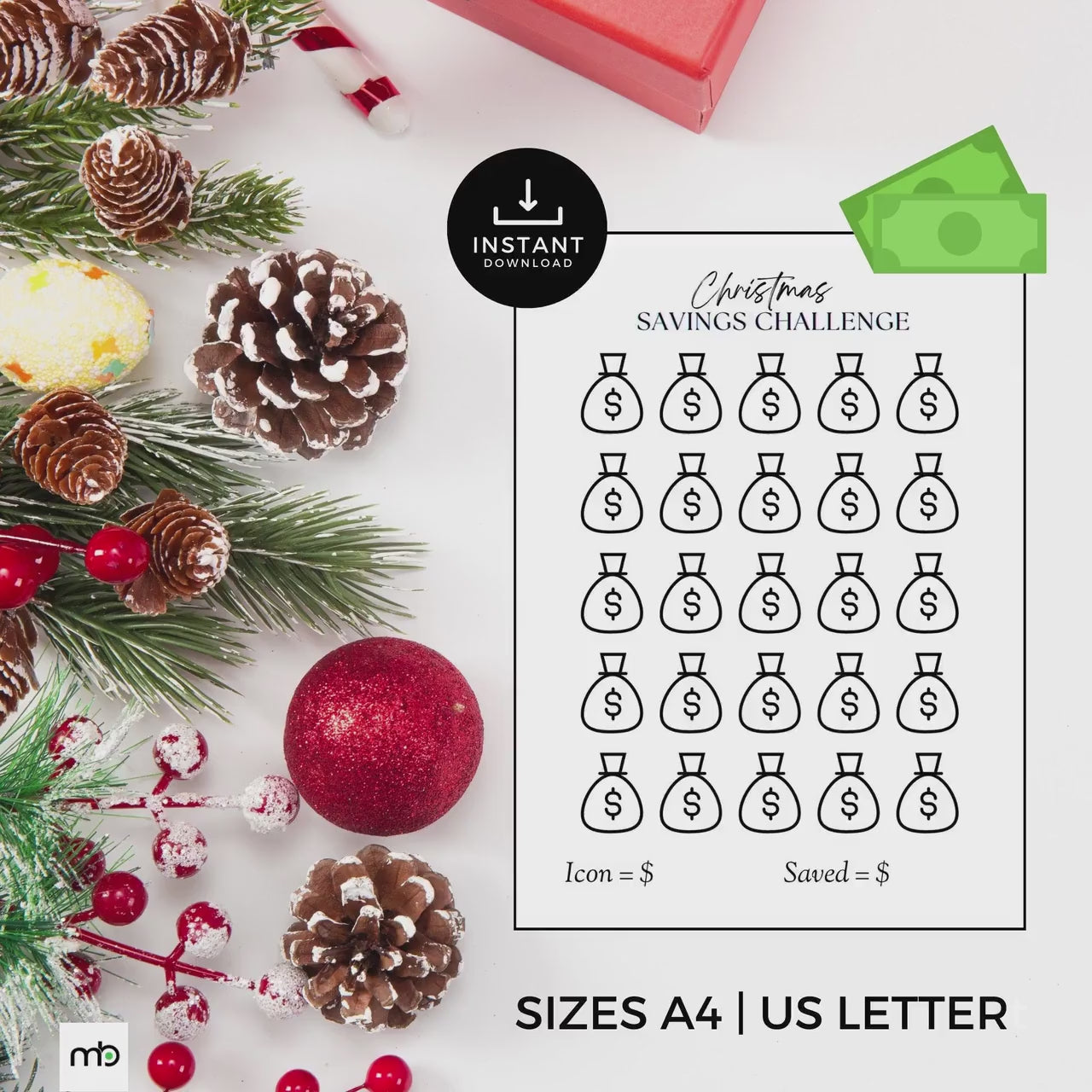 Savings Tracker, Christmas Savings Tracker, Xmas Savings, Christmas Savings Challenge, Save for Christmas, Christmas funds, Xmas Holidays