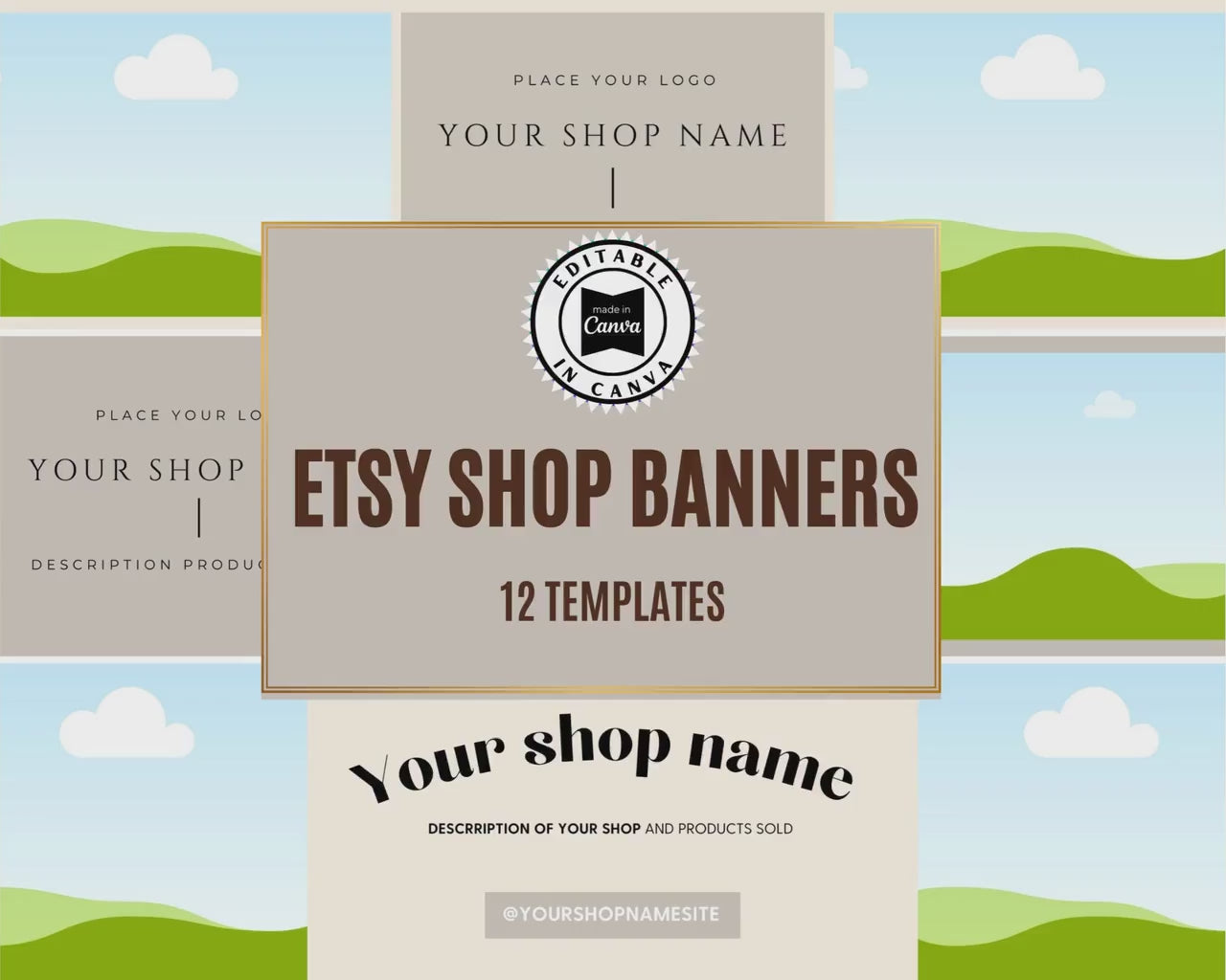 Etsy Shop Banner, Etsy Store Banner, Banner Display, Etsy Big Banner, Etsy Shop Template, Product Mockup, Canva Template, Etsy shop Template