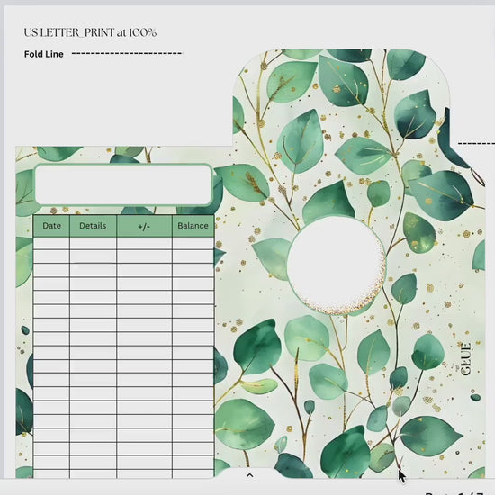 Cash Envelopes Eucalyptus Leaf, Budgeting, Money, Saving, Printable PDF, Tracker, Tracking, Expense, Organizer, Finance, tools, management