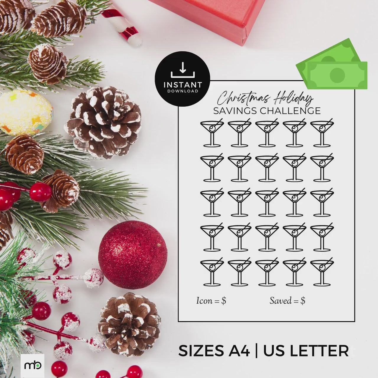 Savings Tracker, Christmas Savings Tracker, Xmas Savings, Christmas Savings Challenge, Save for Christmas, Christmas funds, Xmas Holidays