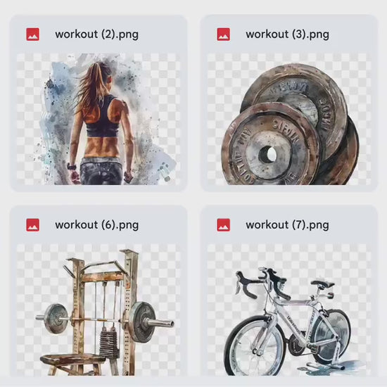 Workout Digital Stickers, Fitness Themed Digital Stickers, Gym Equipment Stickers, Workout Stickers, Get Fit themed stickers, Gym Stickers