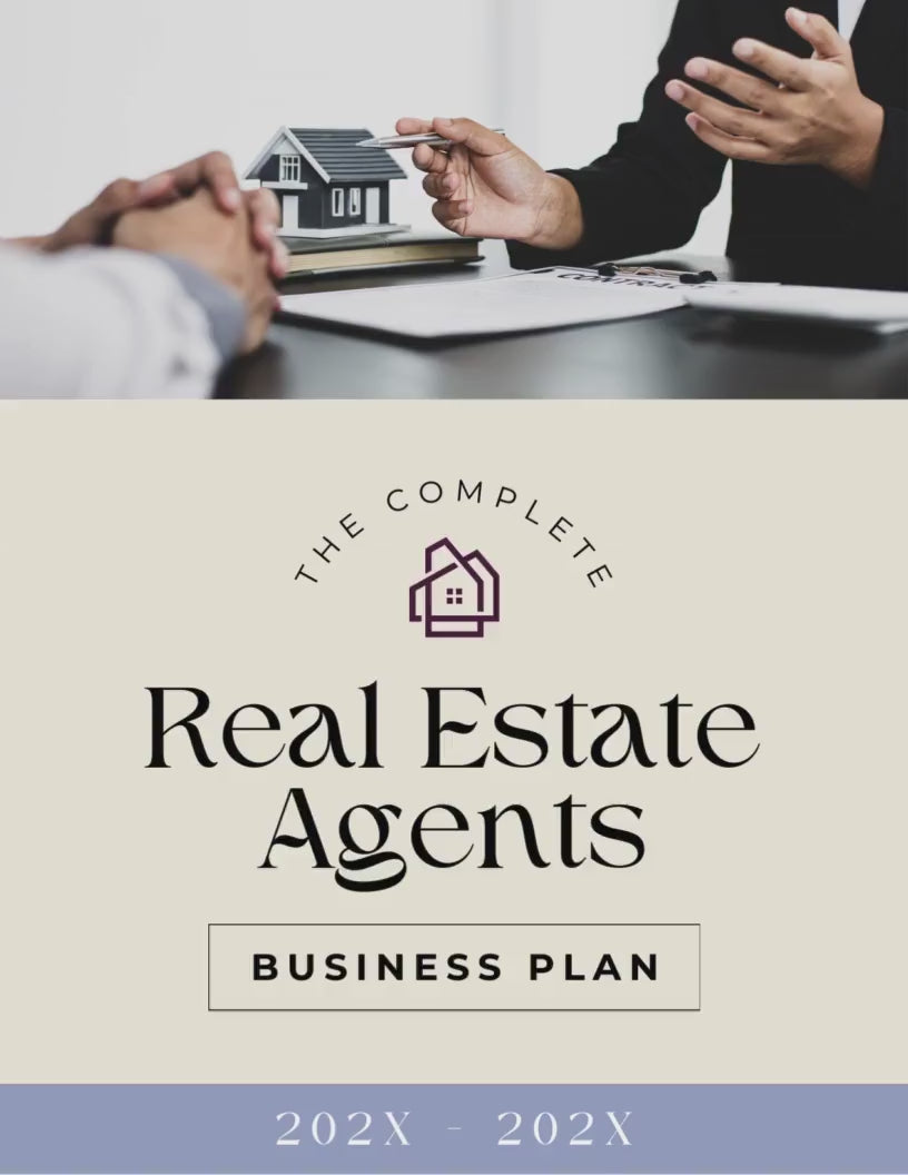 Real Estate Business Plan, Realtor Business Plan, Realtor Planner, Business Planner, Business Plan Template, Real Estate Agent, Realtor, Biz
