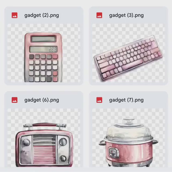 Gadgets Digital Stickers, Appliance Stickers Kitchen, Security, Drone, Planner, Pink, Office Stickers Goodnote Stickers, Magic Stickers, PNG